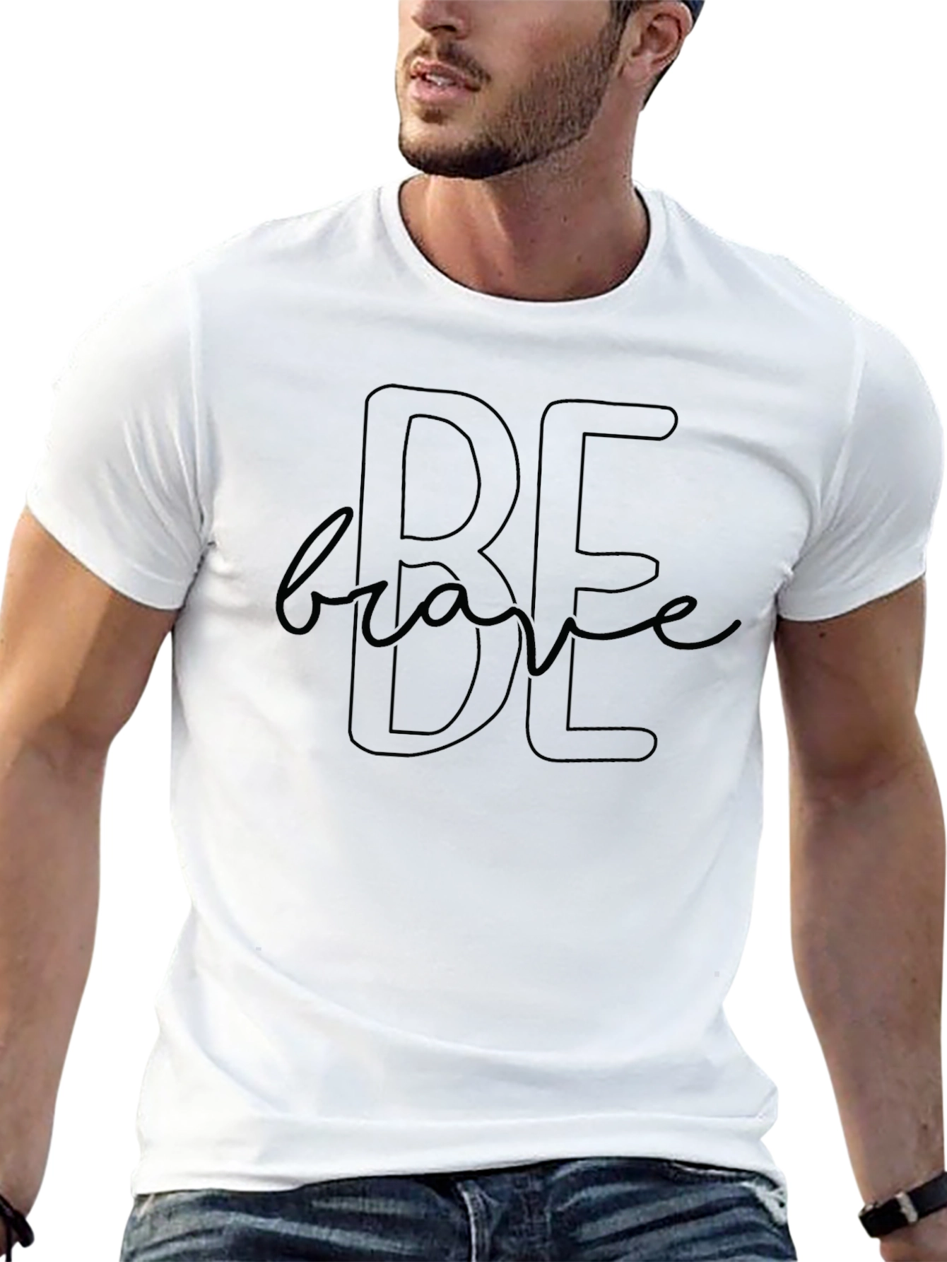 Be Brave Black Crew Neck T-Shirt