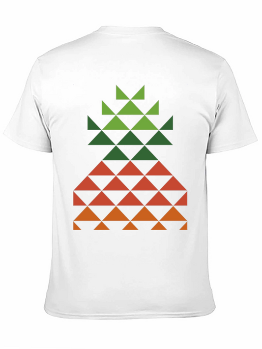 Geometric Pineapple Tee - Modern Tropical Style