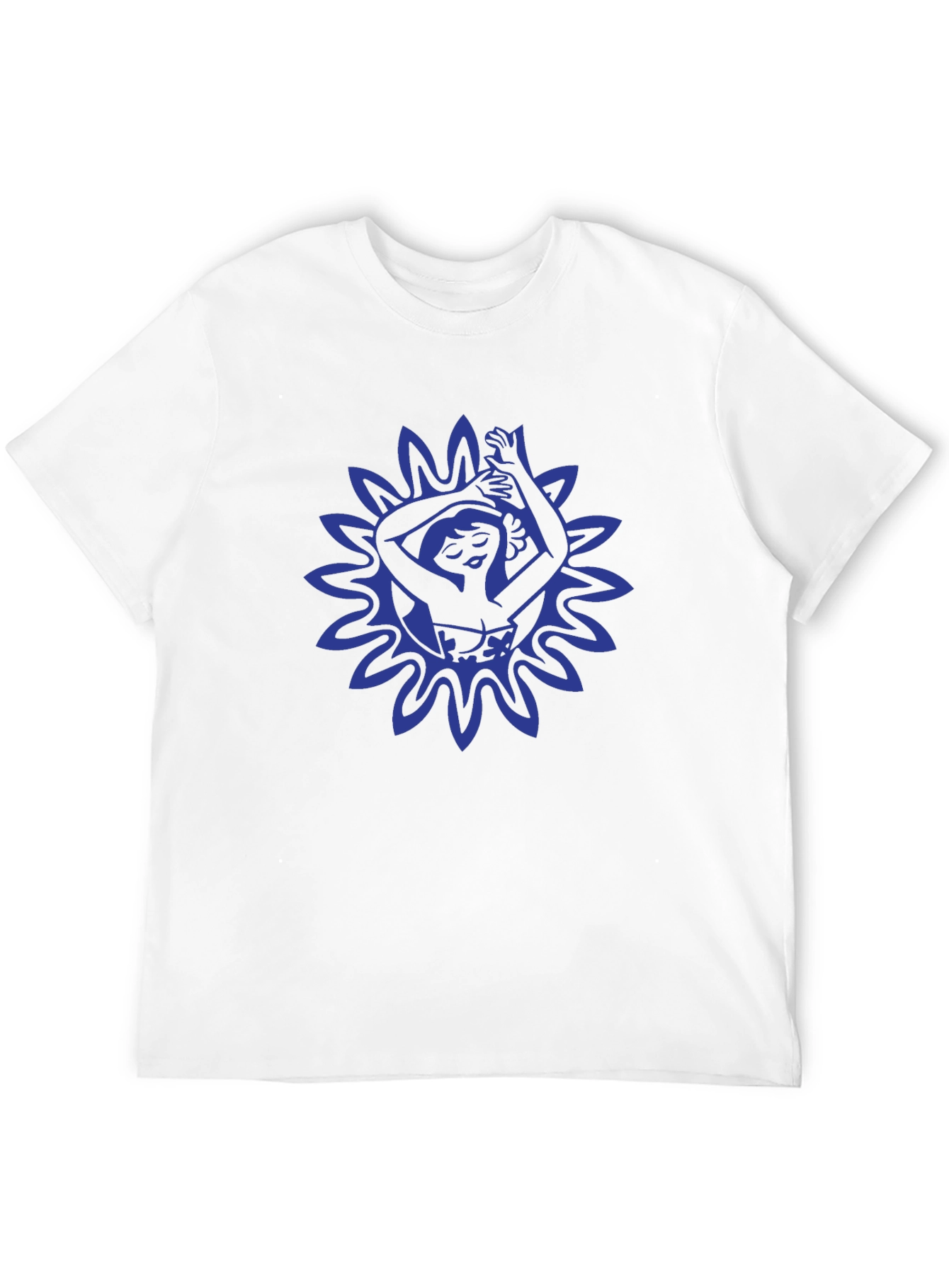 Black T-Shirt with Blue Floral Dancer Graphic