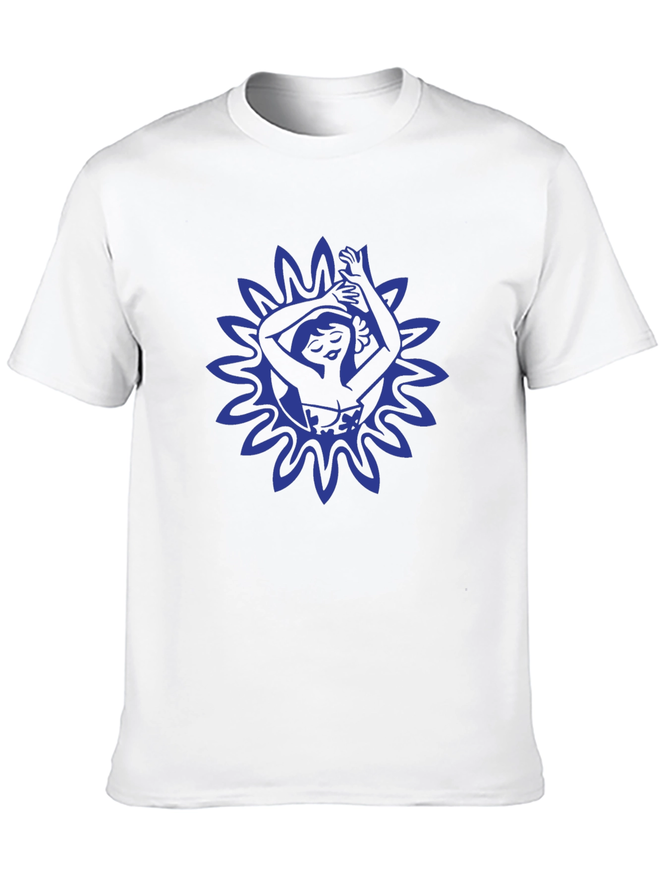 Black T-Shirt with Blue Floral Dancer Graphic