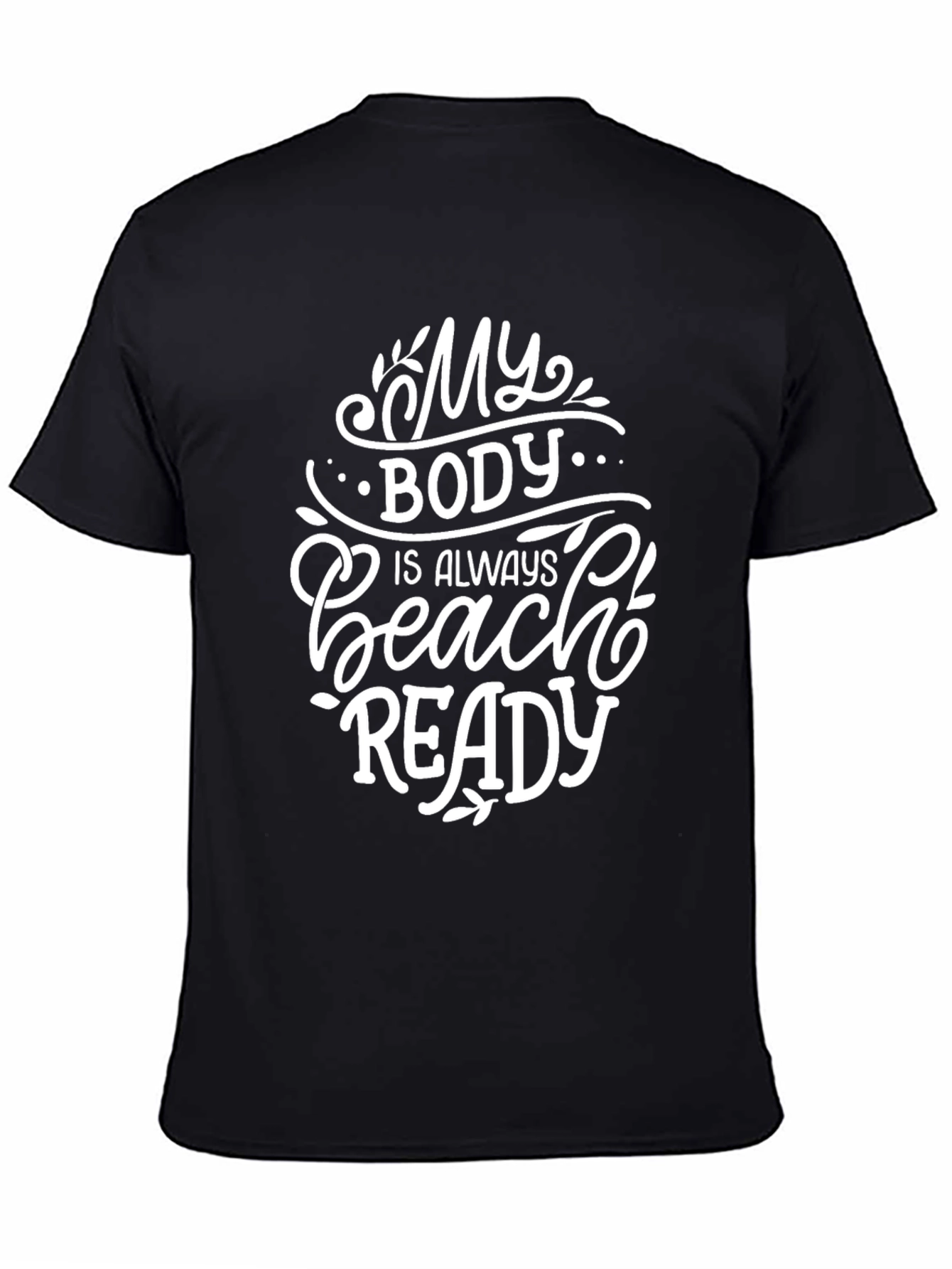 Beach Ready Graphic Tee - Trendy Unisex Black T-Shirt