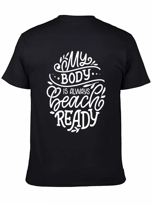 Beach Ready Graphic Tee - Trendy Unisex Black T-Shirt