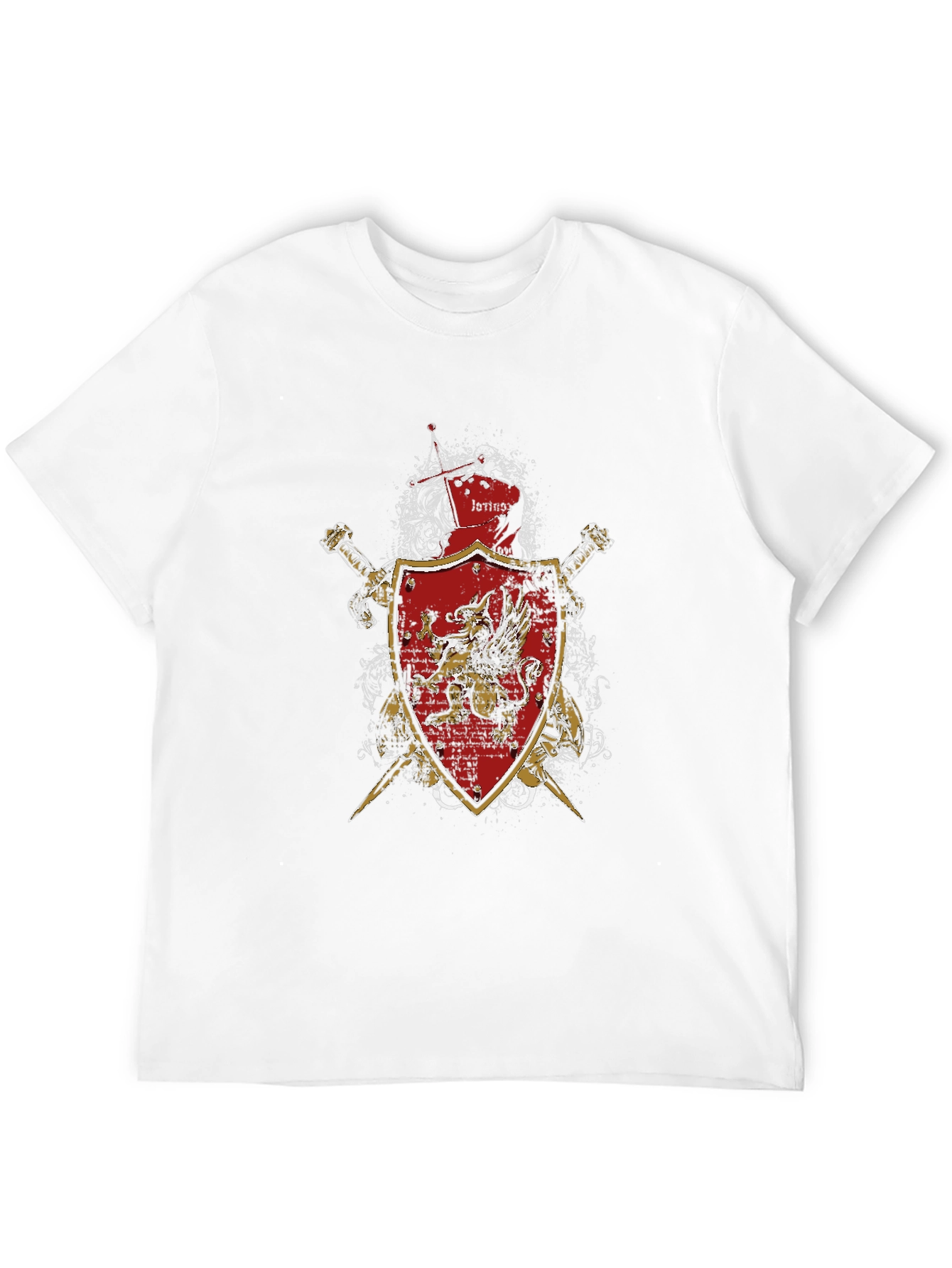 Medieval Shield & Swords Graphic Tee - Black