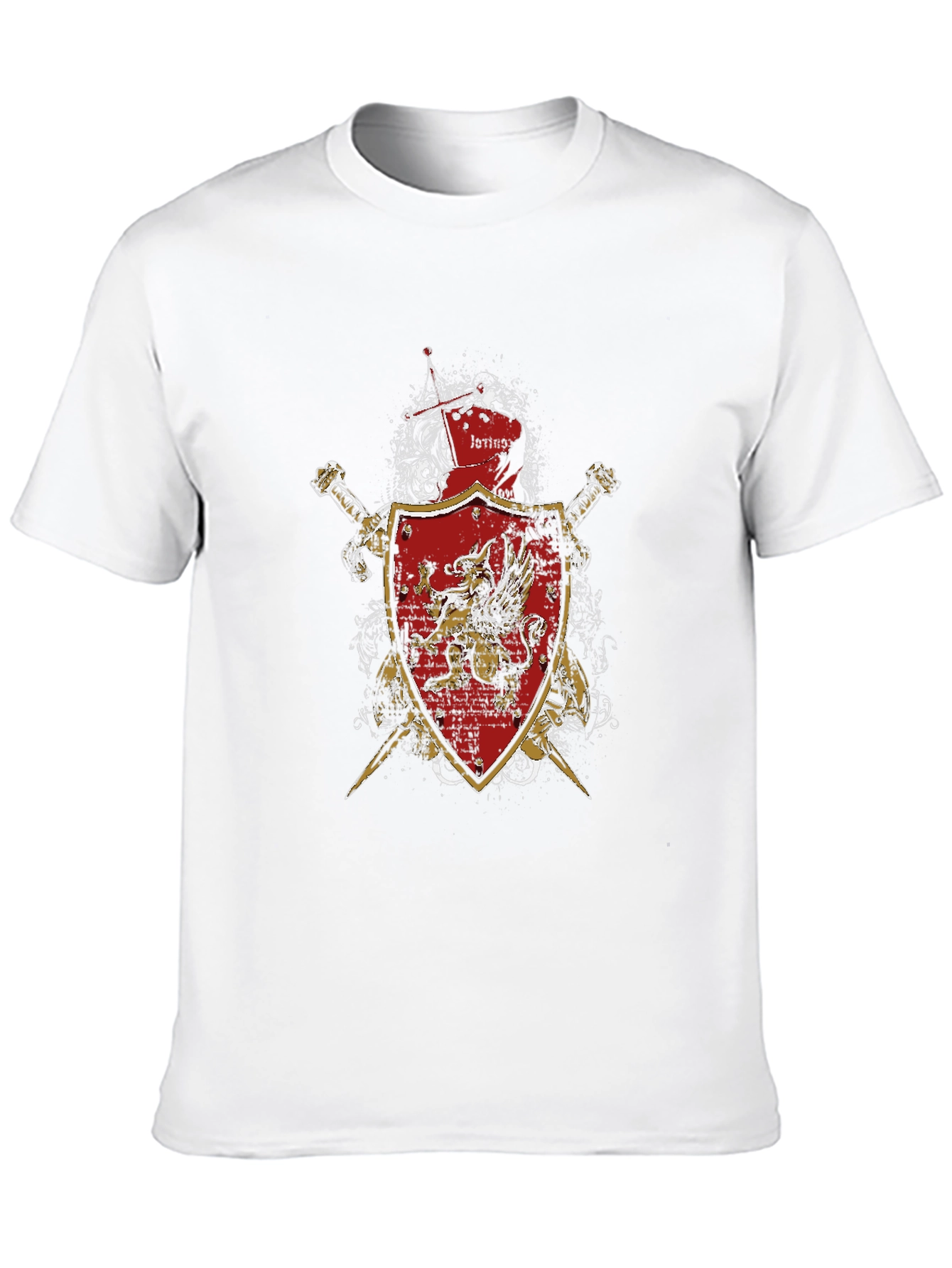 Medieval Shield & Swords Graphic Tee - Black