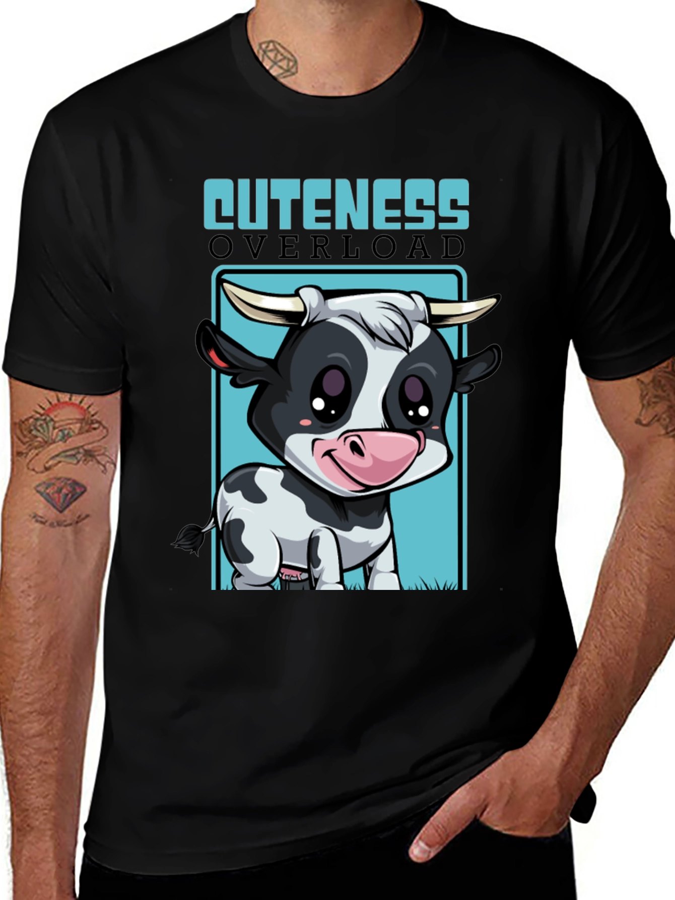 Cute Cow Cuteness Overload Graphic T-Shirt