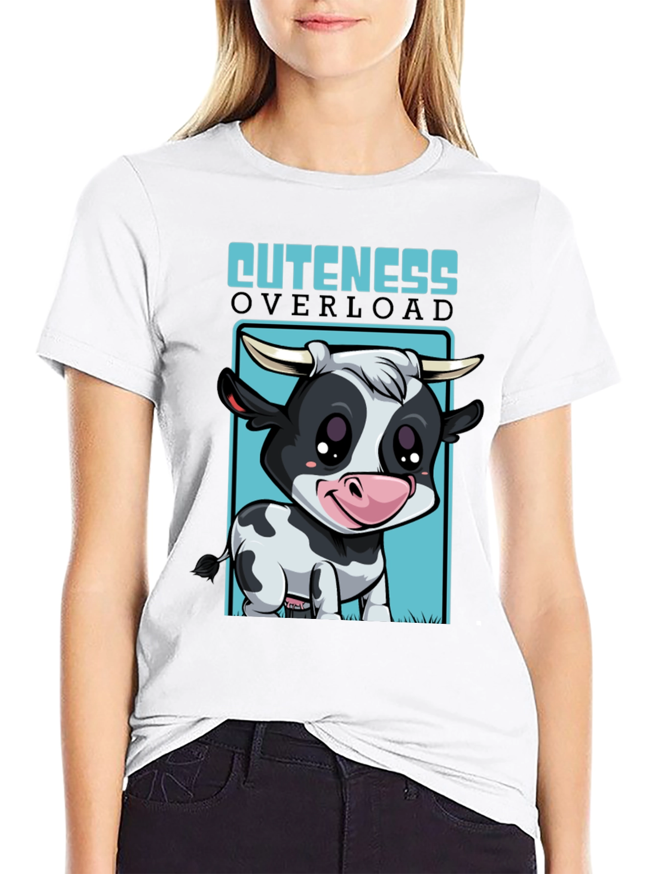 Cute Cow Cuteness Overload Graphic T-Shirt