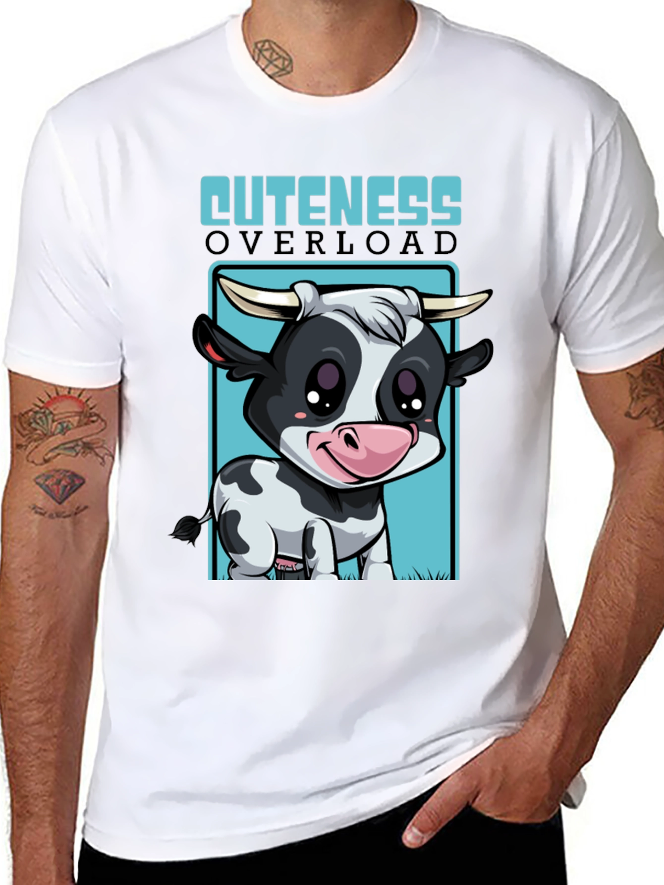 Cute Cow Cuteness Overload Graphic T-Shirt