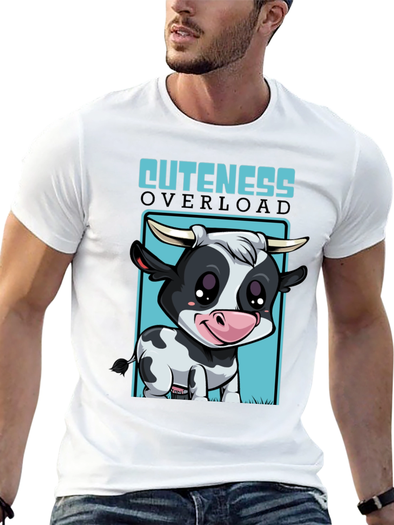 Cute Cow Cuteness Overload Graphic T-Shirt