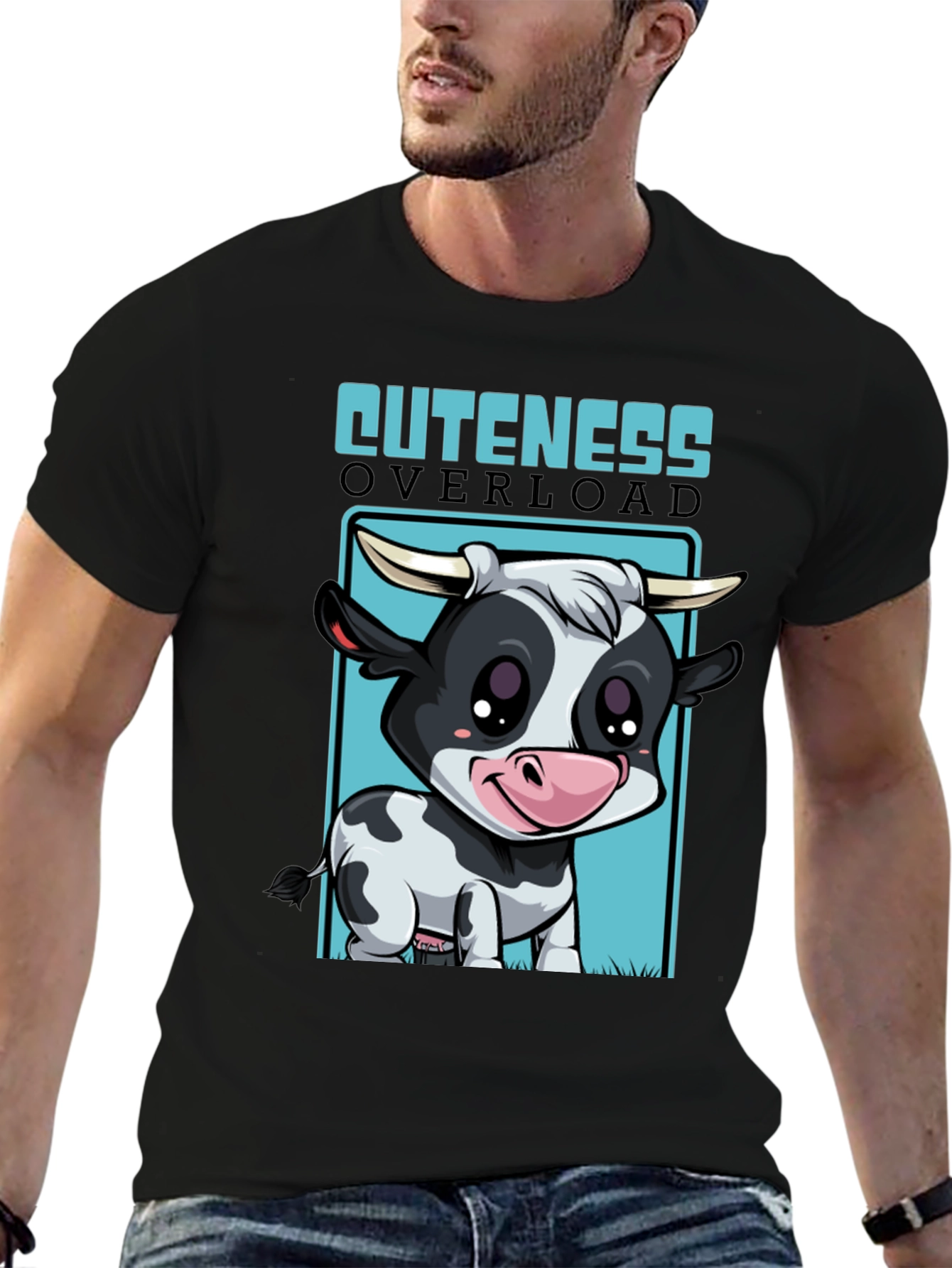 Cute Cow Cuteness Overload Graphic T-Shirt