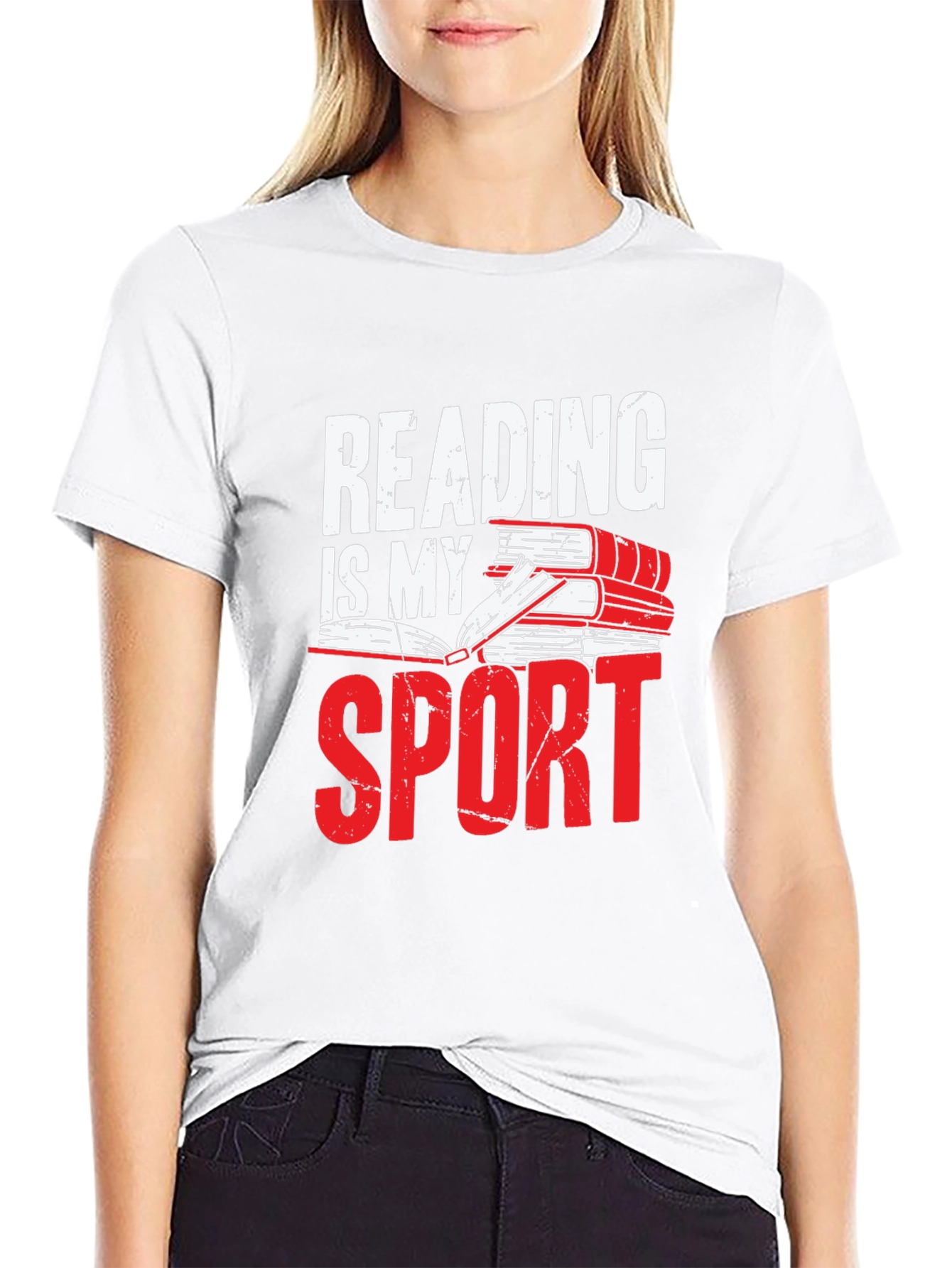Reading Is My Sport Black Graphic Tee