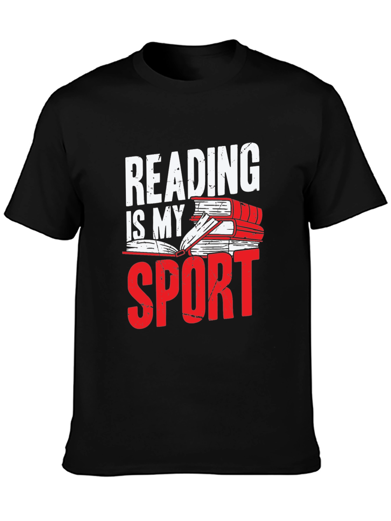 Reading Is My Sport Black Graphic Tee