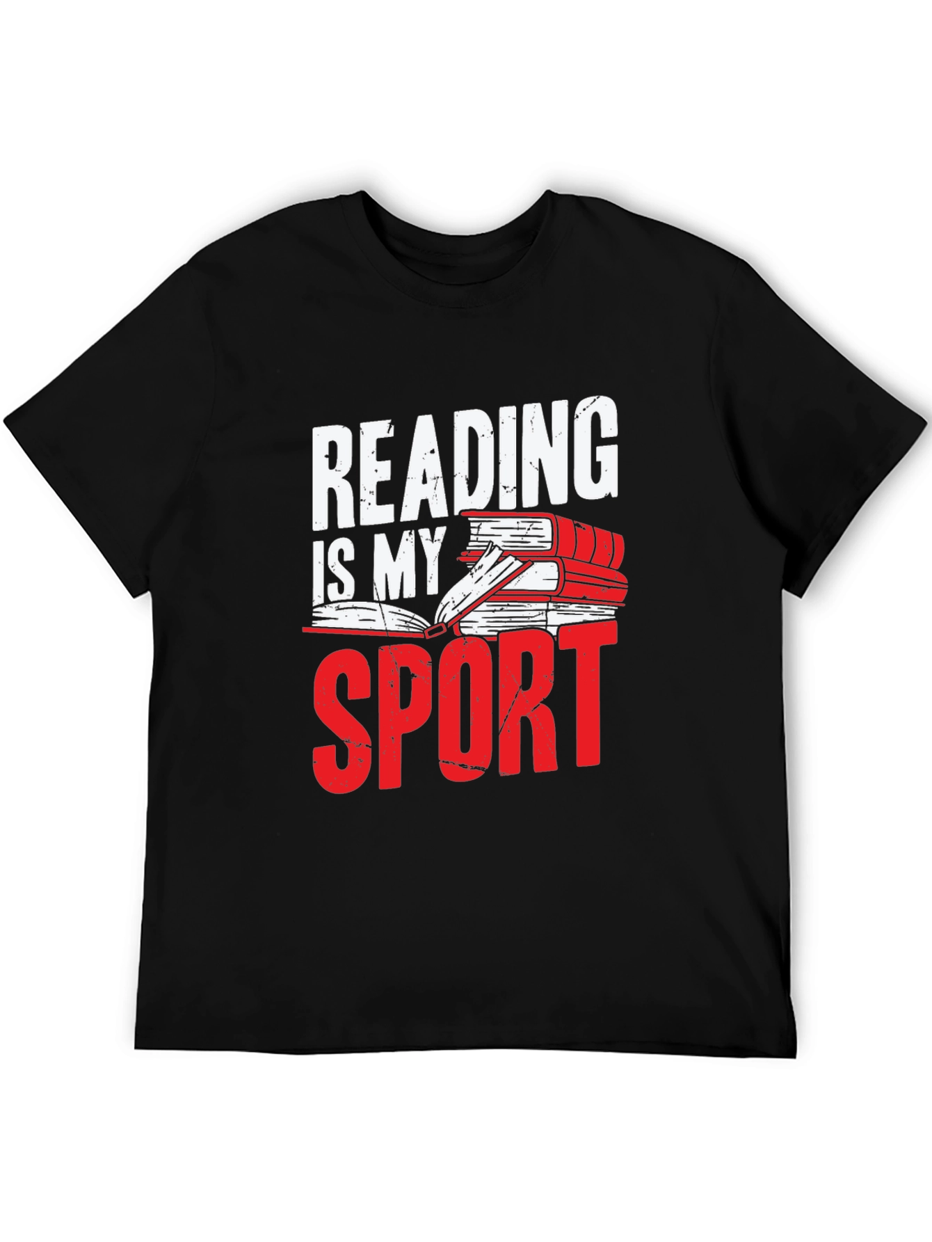 Reading Is My Sport Black Graphic Tee