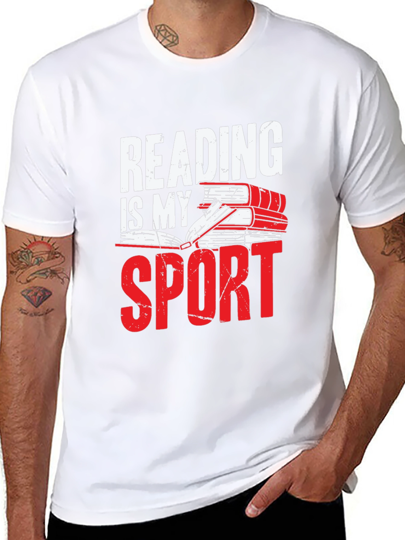 Reading Is My Sport Black Graphic Tee