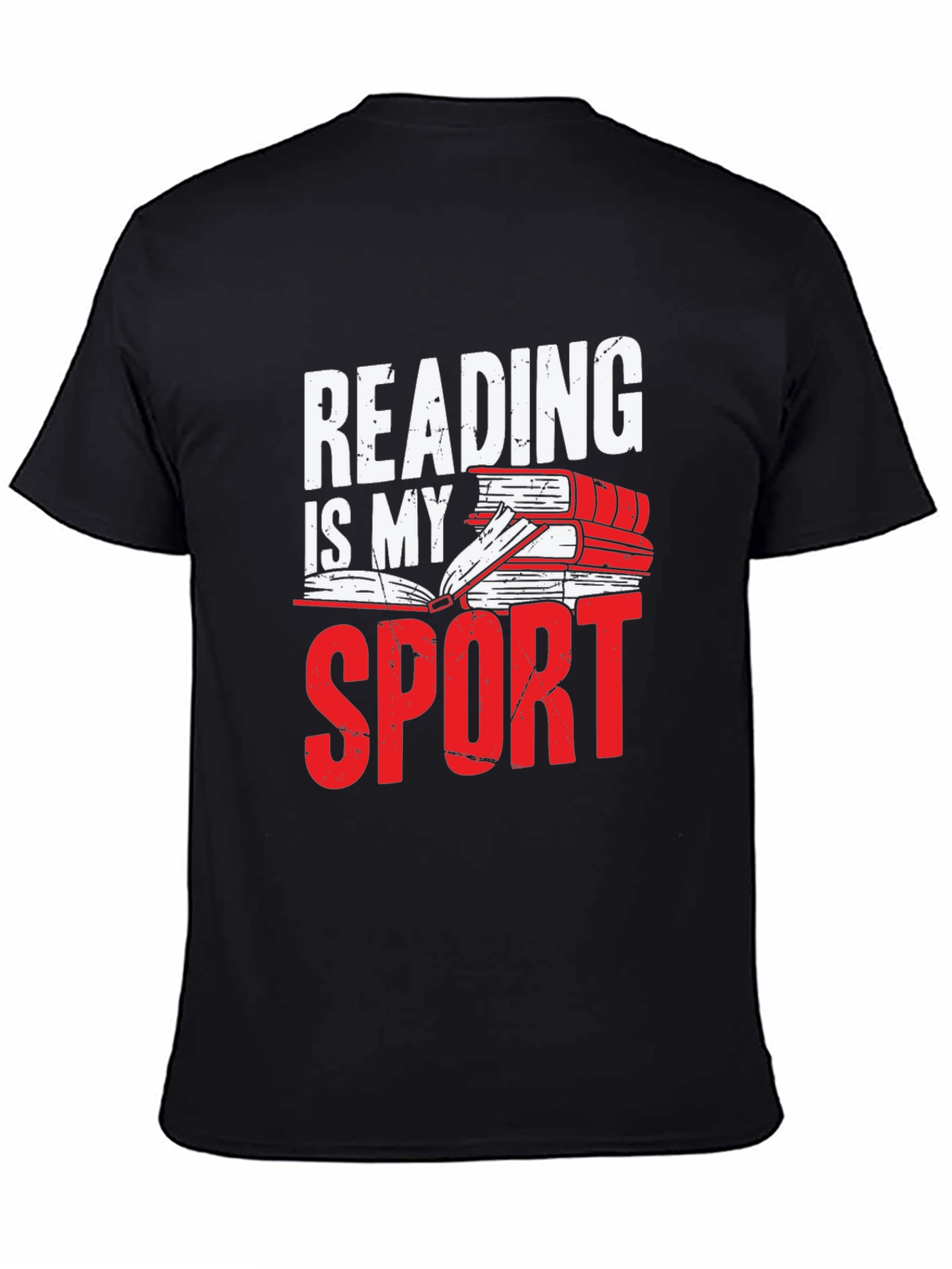 Reading Is My Sport Black Graphic Tee