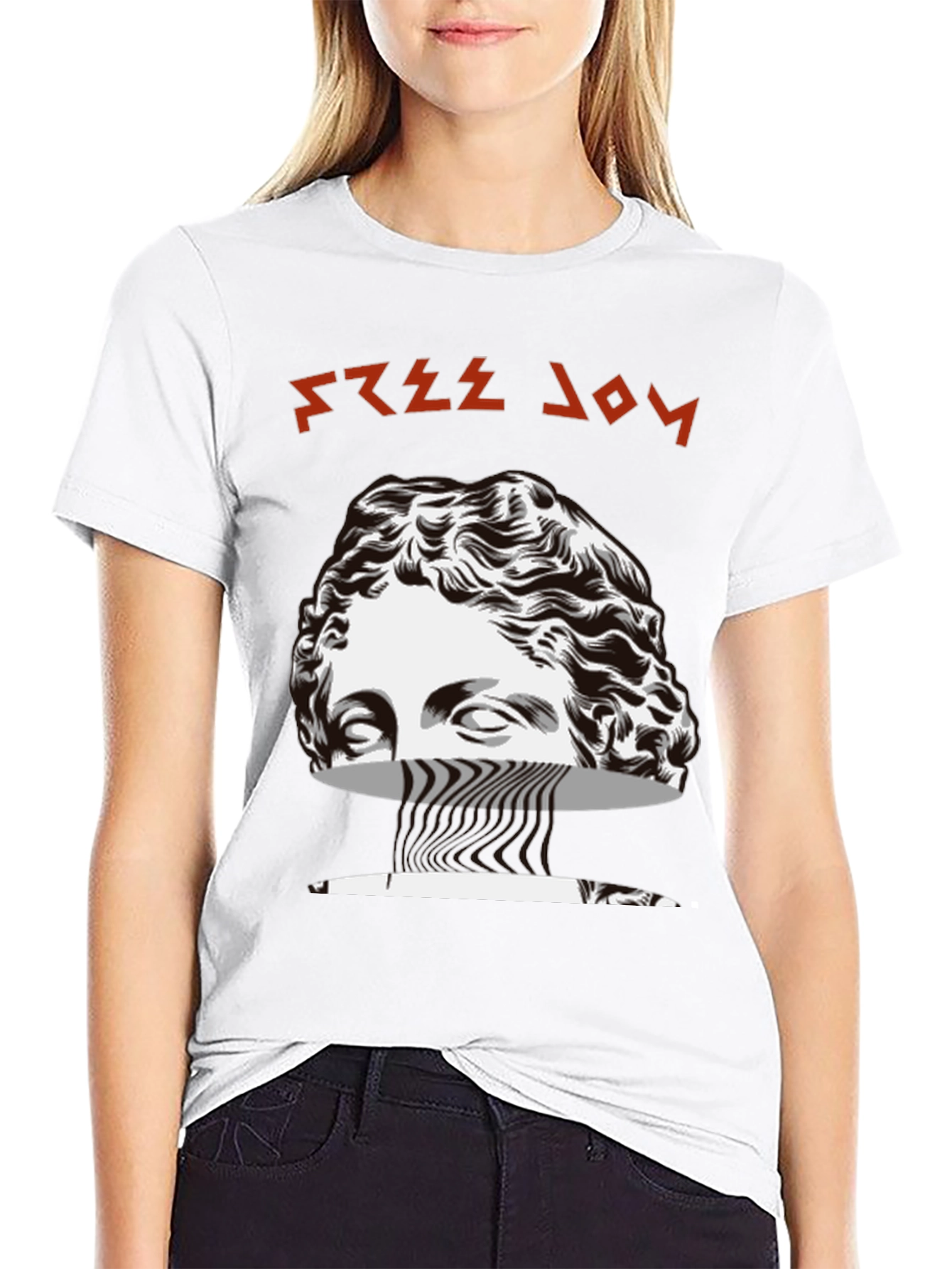 Free Joy Graphic Tee - Black Cotton Blend T-Shirt