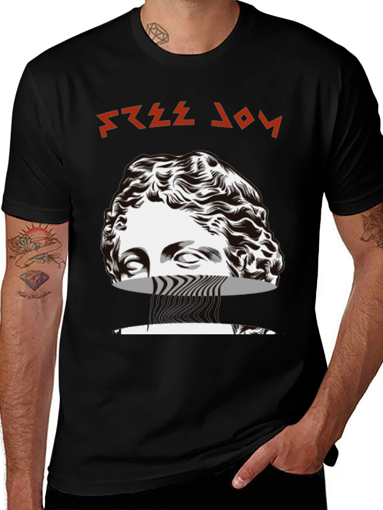 Free Joy Graphic Tee - Black Cotton Blend T-Shirt