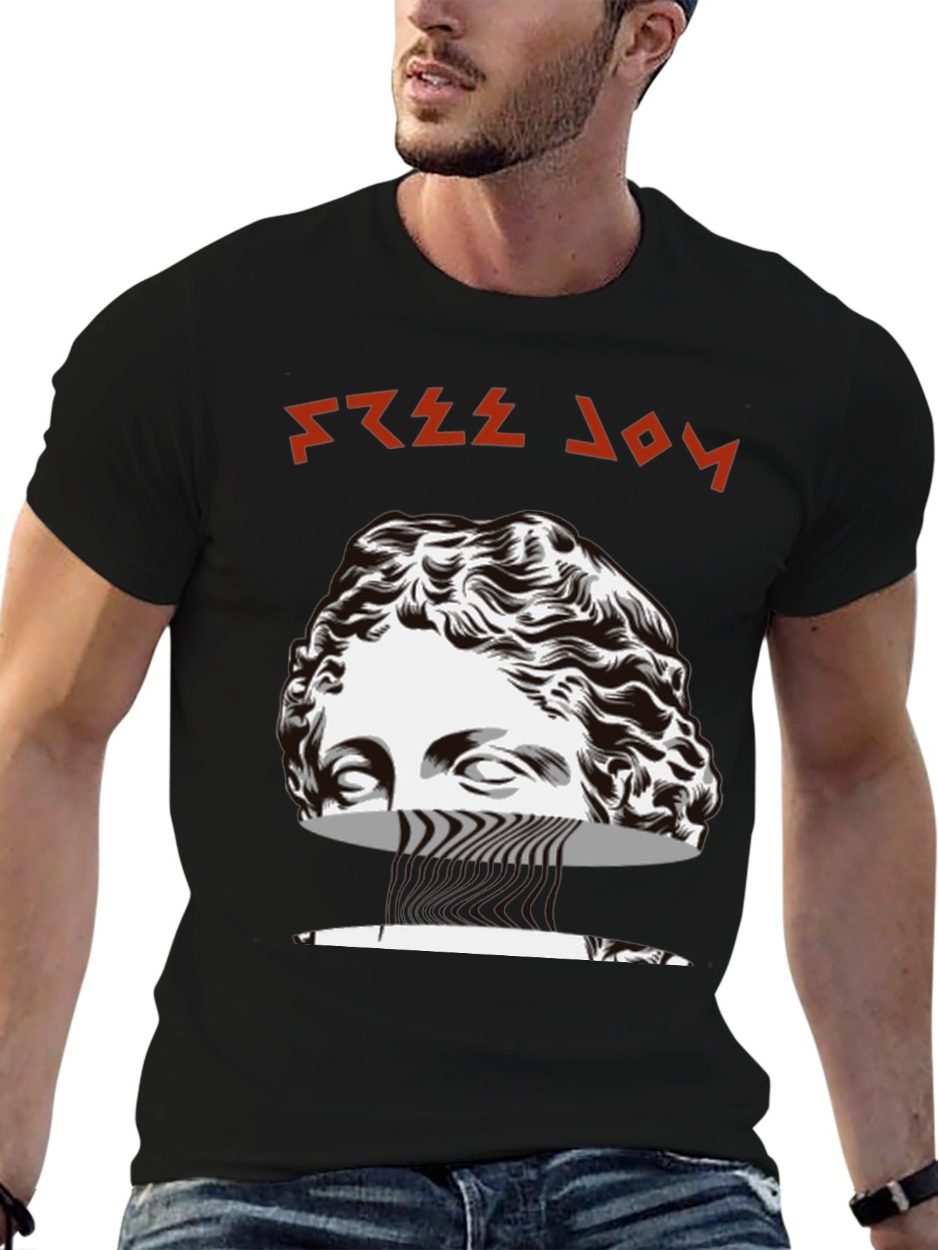Free Joy Graphic Tee - Black Cotton Blend T-Shirt