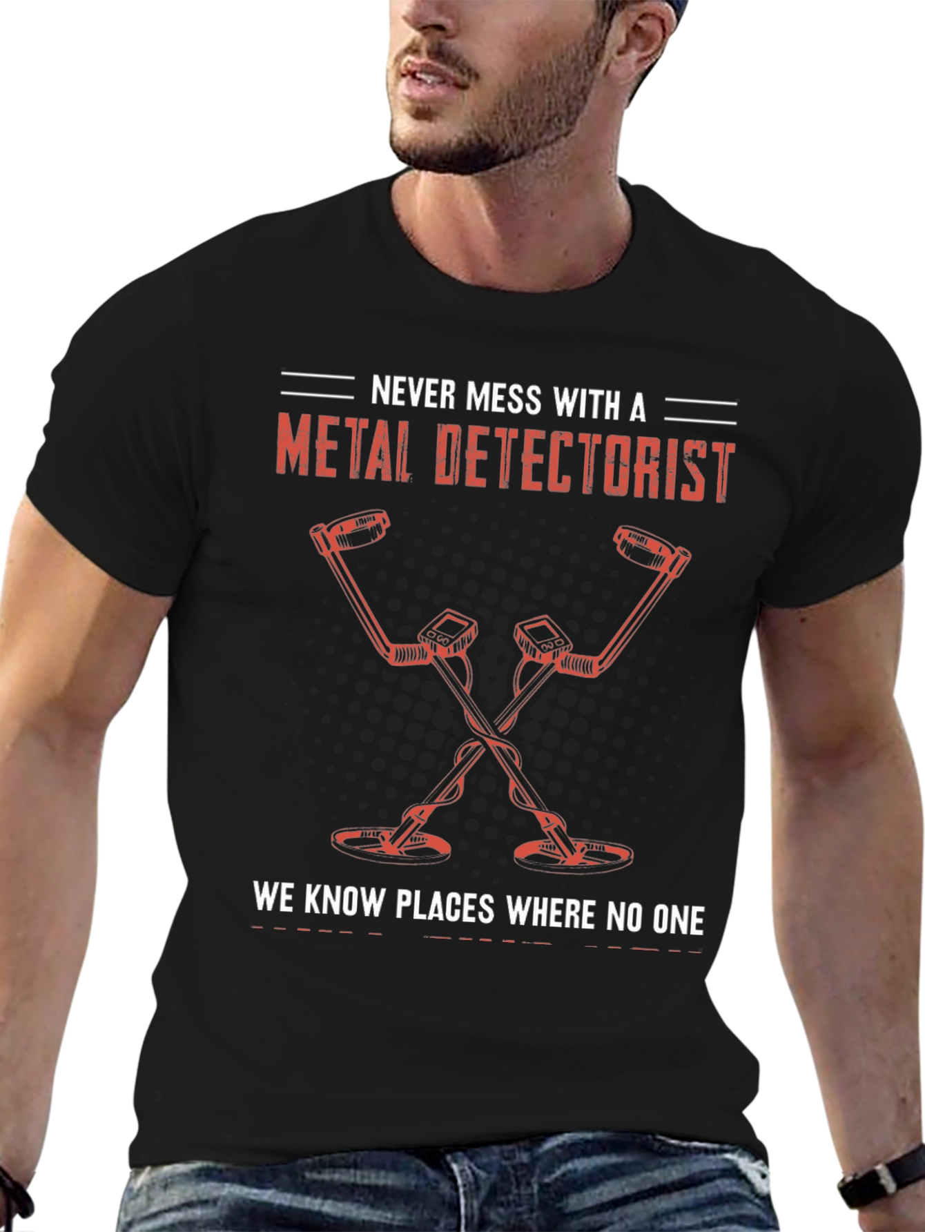 Metal Detectorist Black T-Shirt