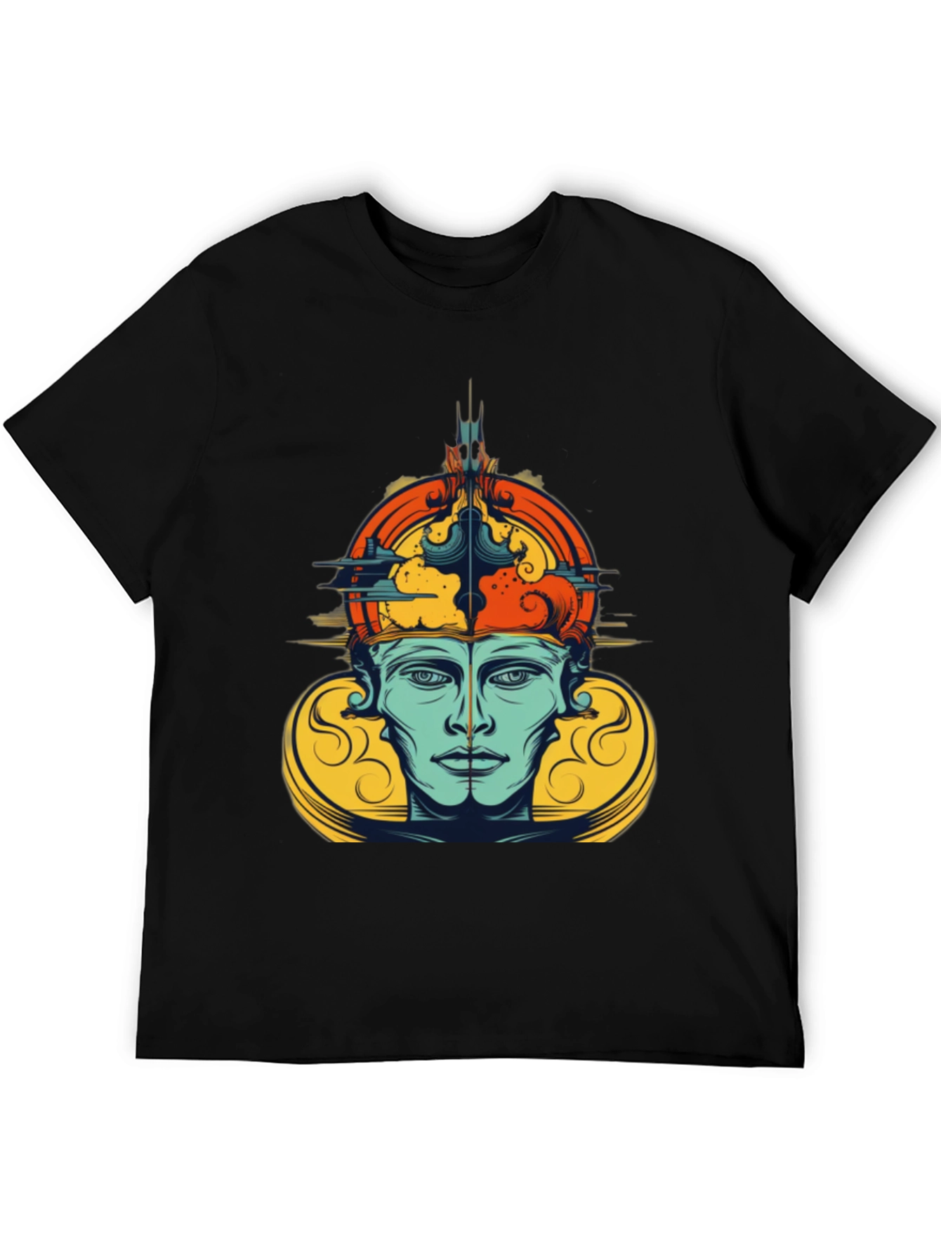 Abstract Face Graphic Tee - Stylish Casual Wear