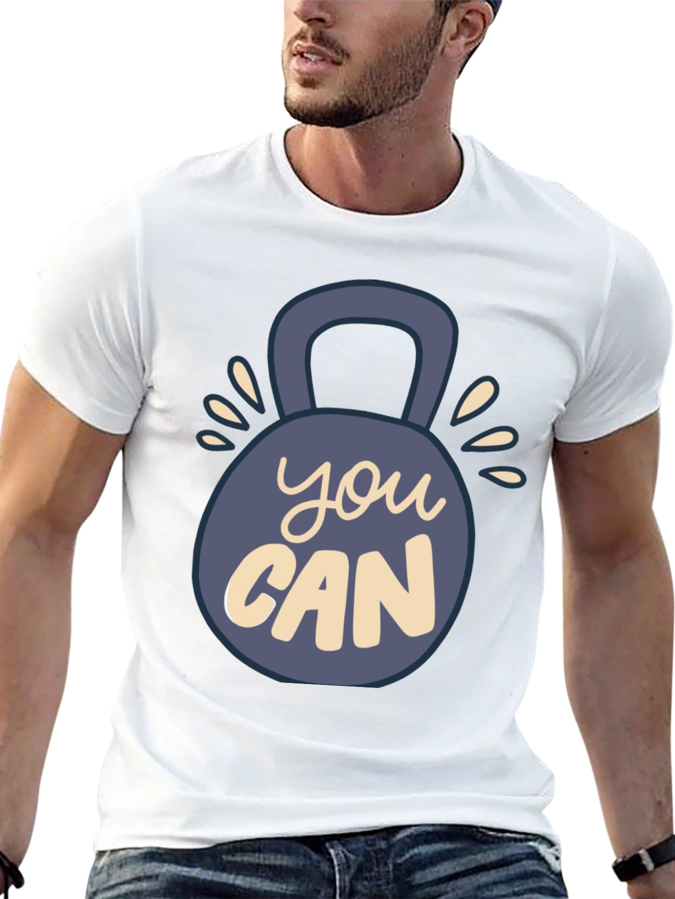 Motivational You Can Kettlebell Graphic T-Shirt