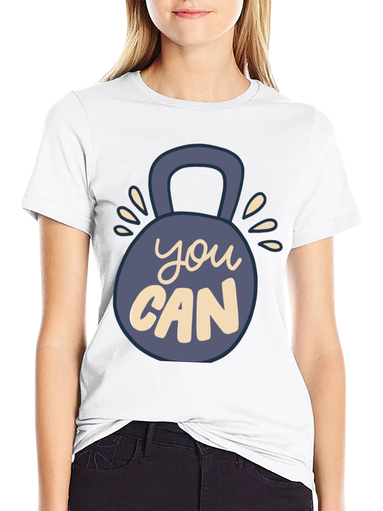 Motivational You Can Kettlebell Graphic T-Shirt