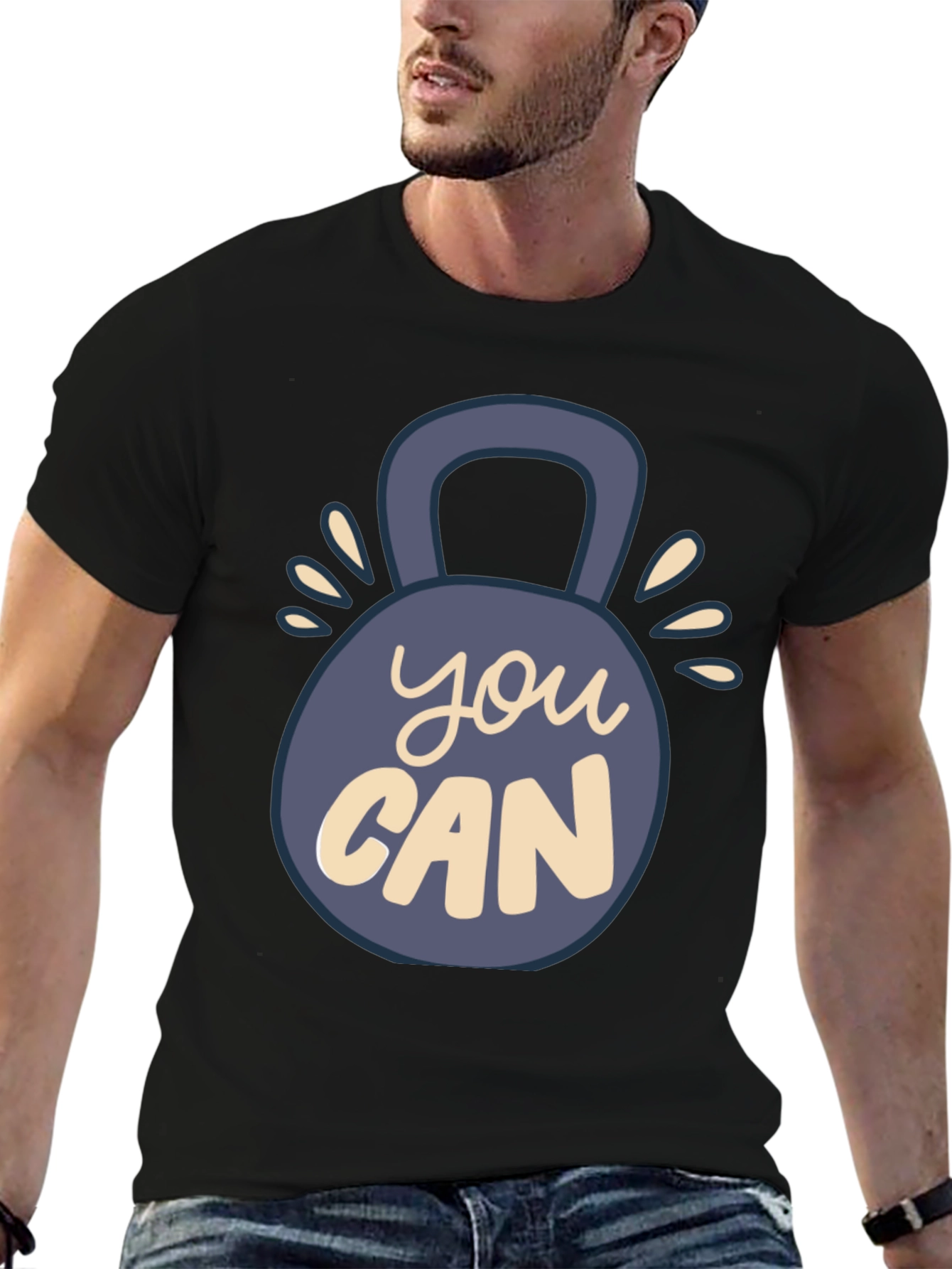 Motivational You Can Kettlebell Graphic T-Shirt