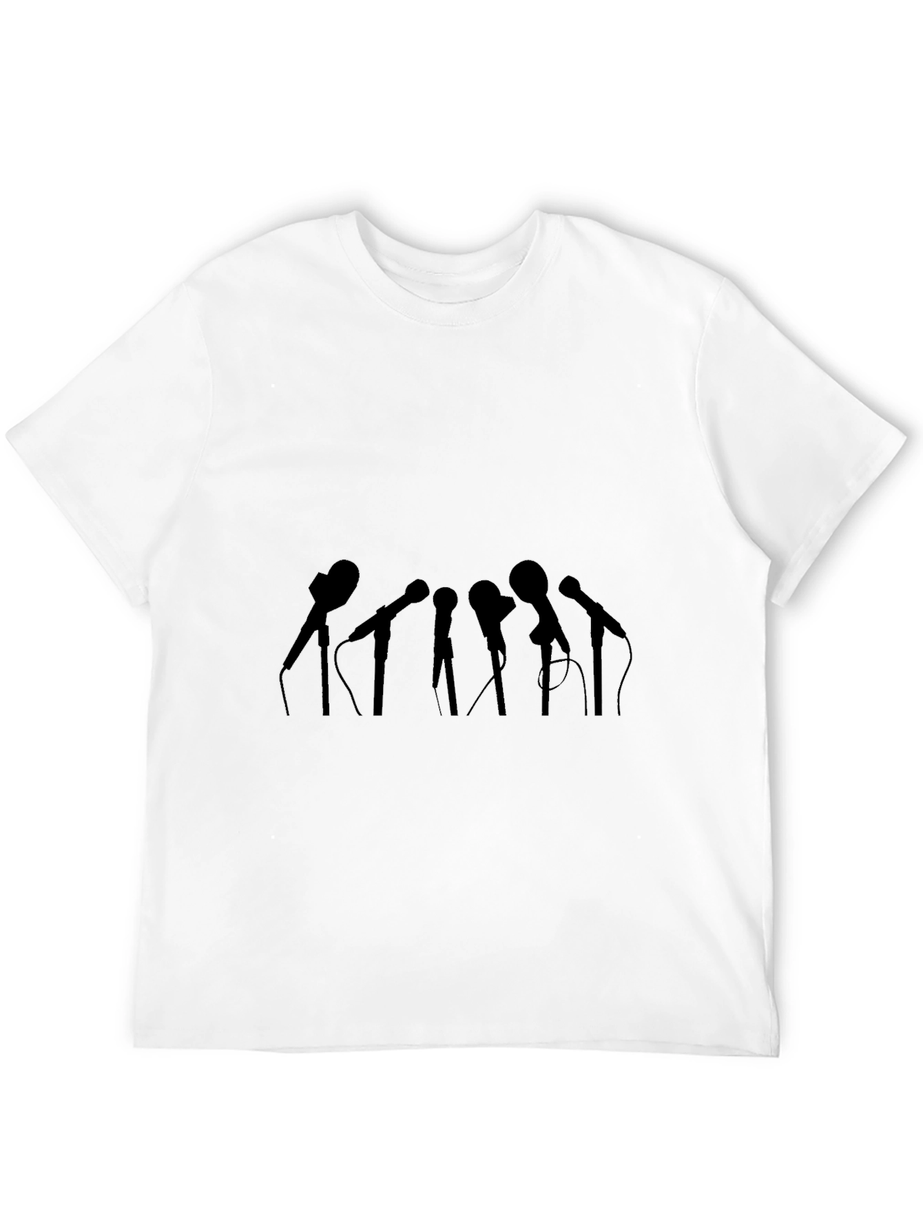 Black Microphone Silhouette Graphic Tee