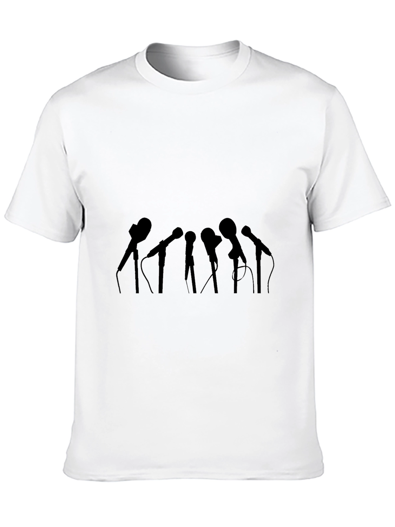 Black Microphone Silhouette Graphic Tee