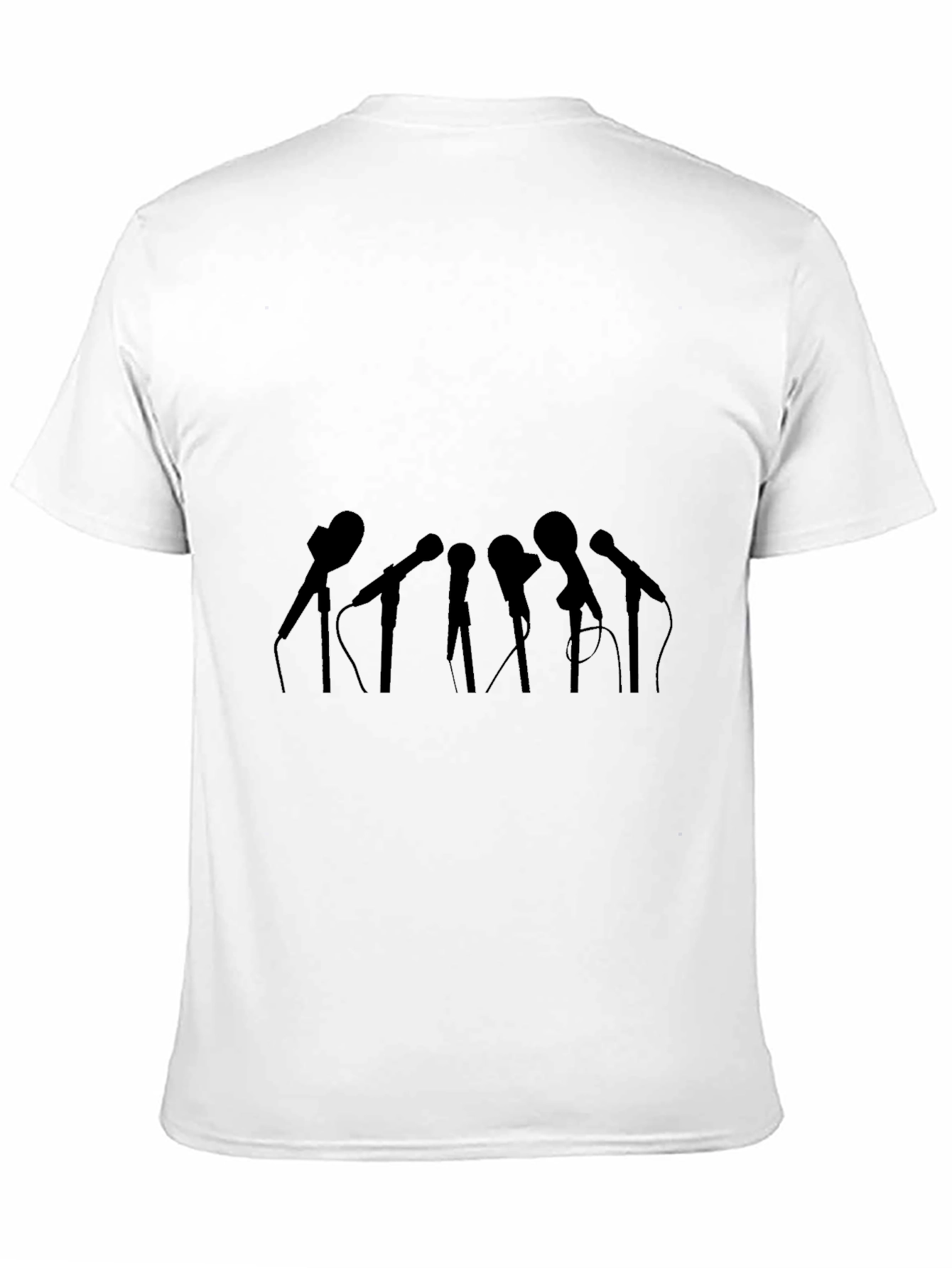 Black Microphone Silhouette Graphic Tee