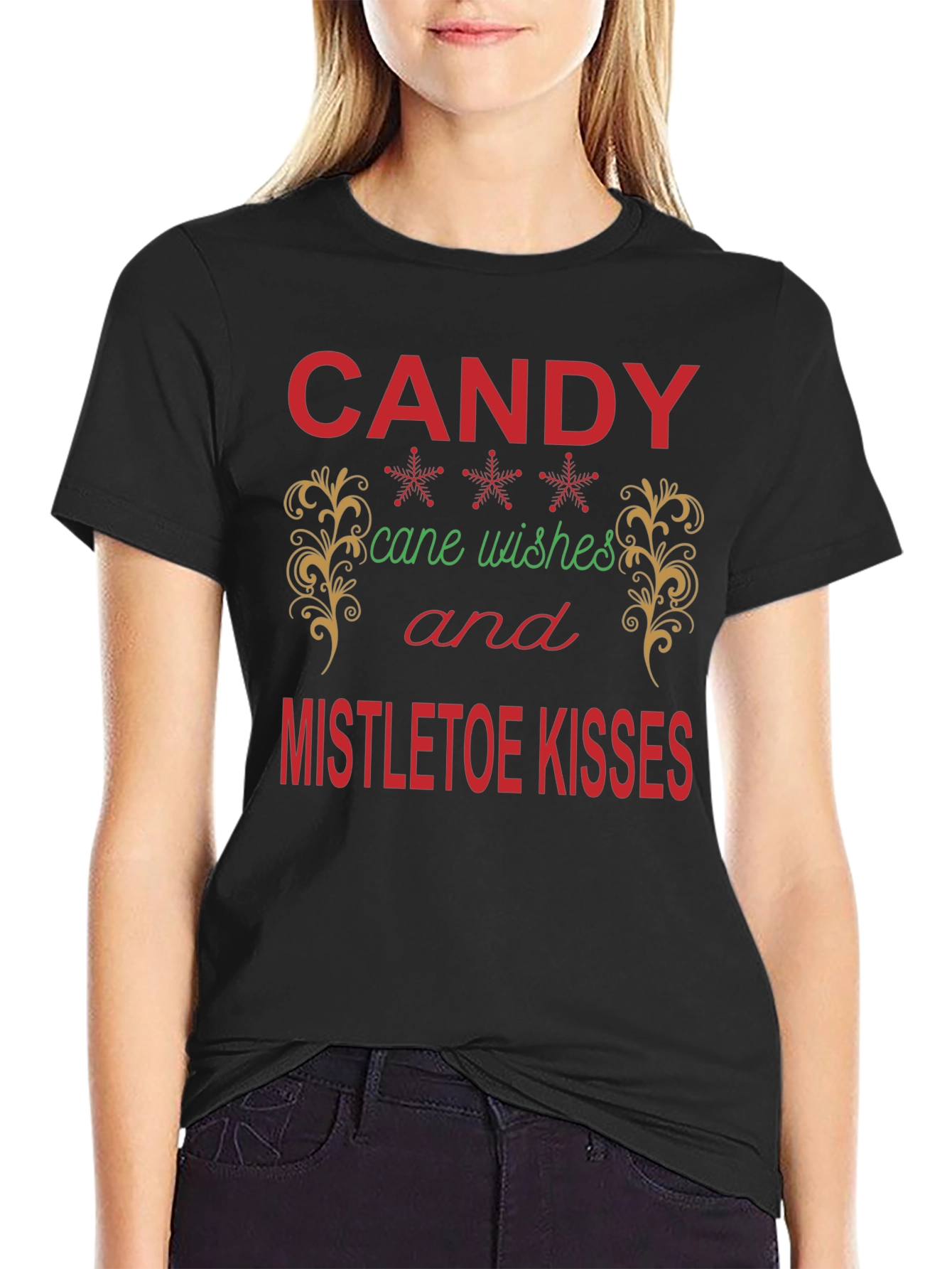 Festive Candy Cane Wishes T-Shirt