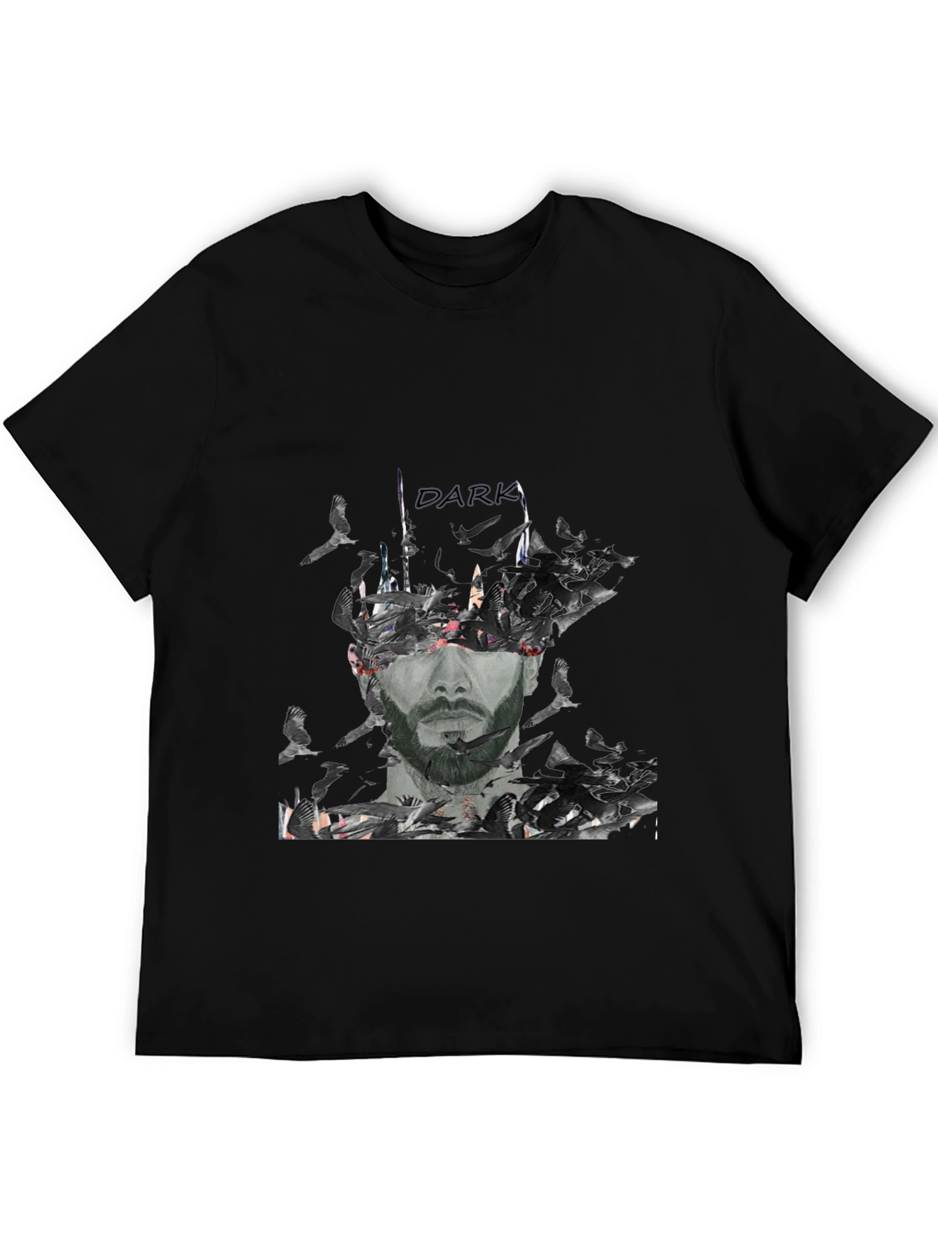 Dark Graphic Print T-Shirt for Men