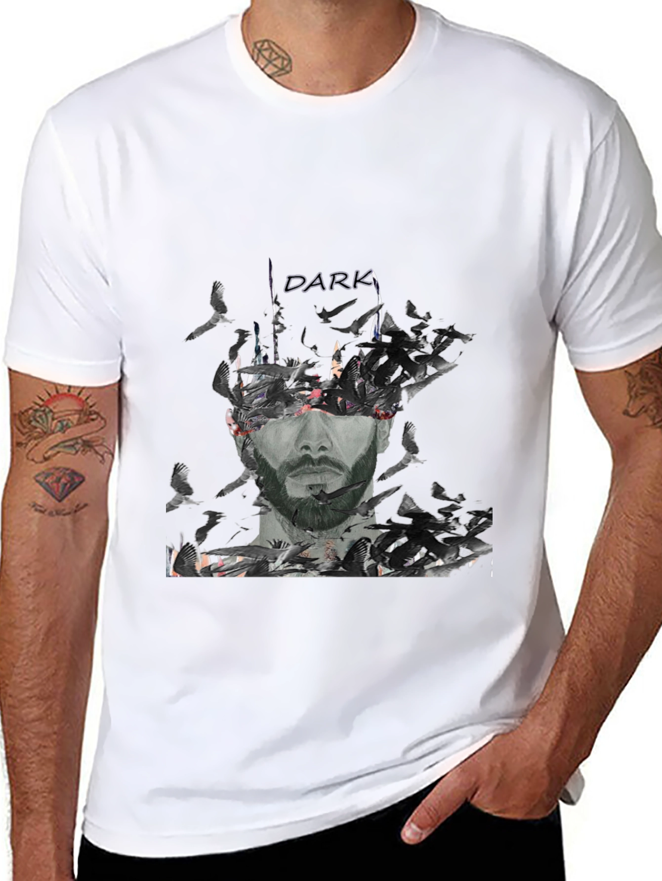 Dark Graphic Print T-Shirt for Men