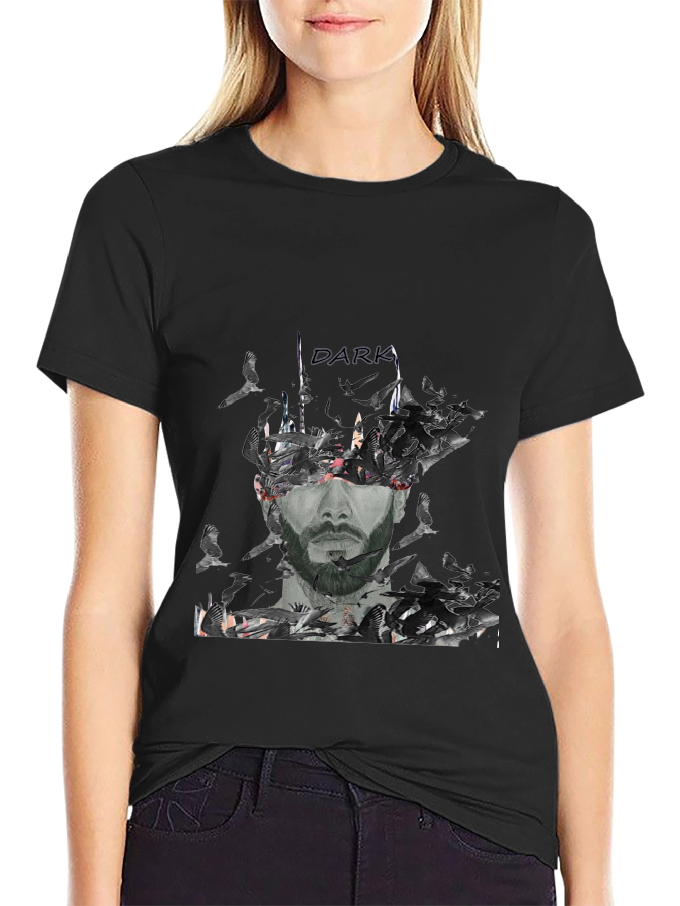Dark Graphic Print T-Shirt for Men