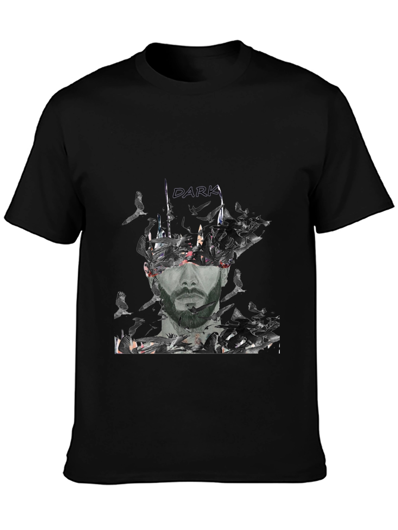Dark Graphic Print T-Shirt for Men