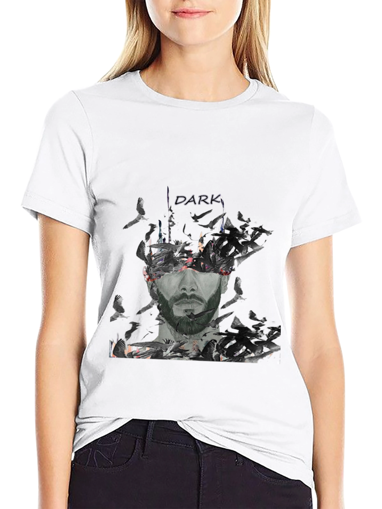 Dark Graphic Print T-Shirt for Men