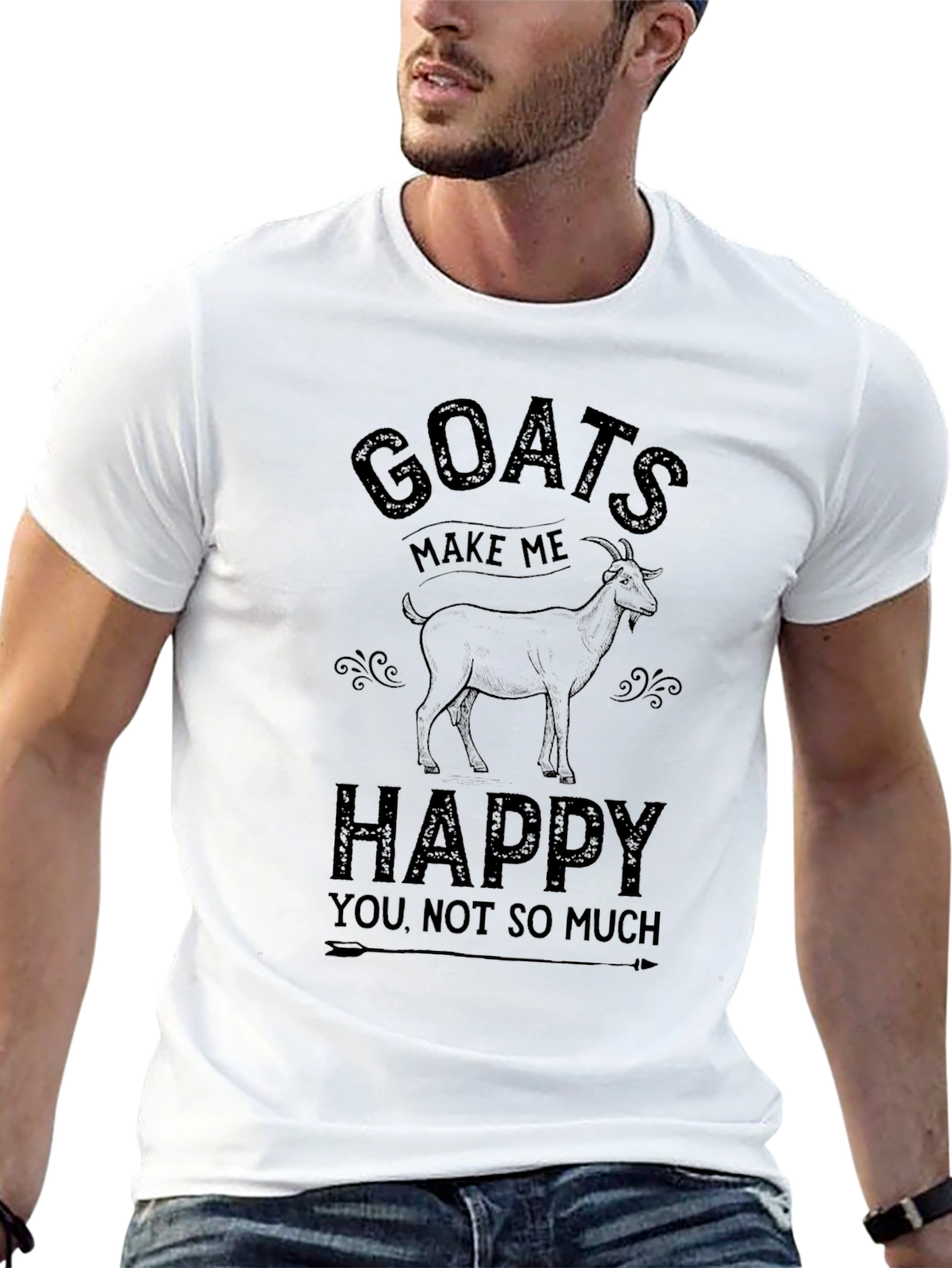 Goats Make Me Happy T-Shirt Black