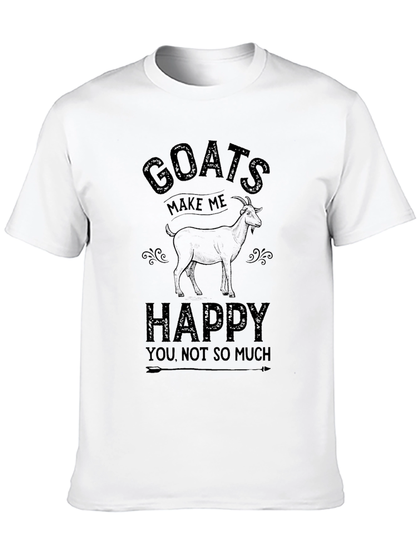 Goats Make Me Happy T-Shirt Black