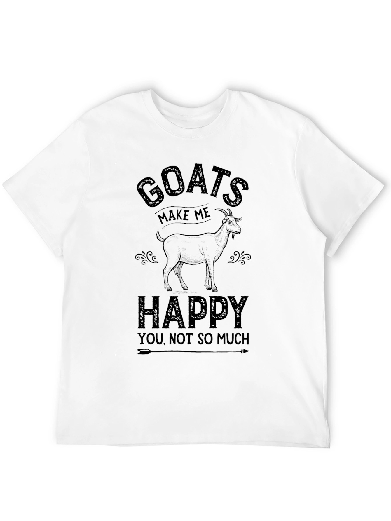 Goats Make Me Happy T-Shirt Black