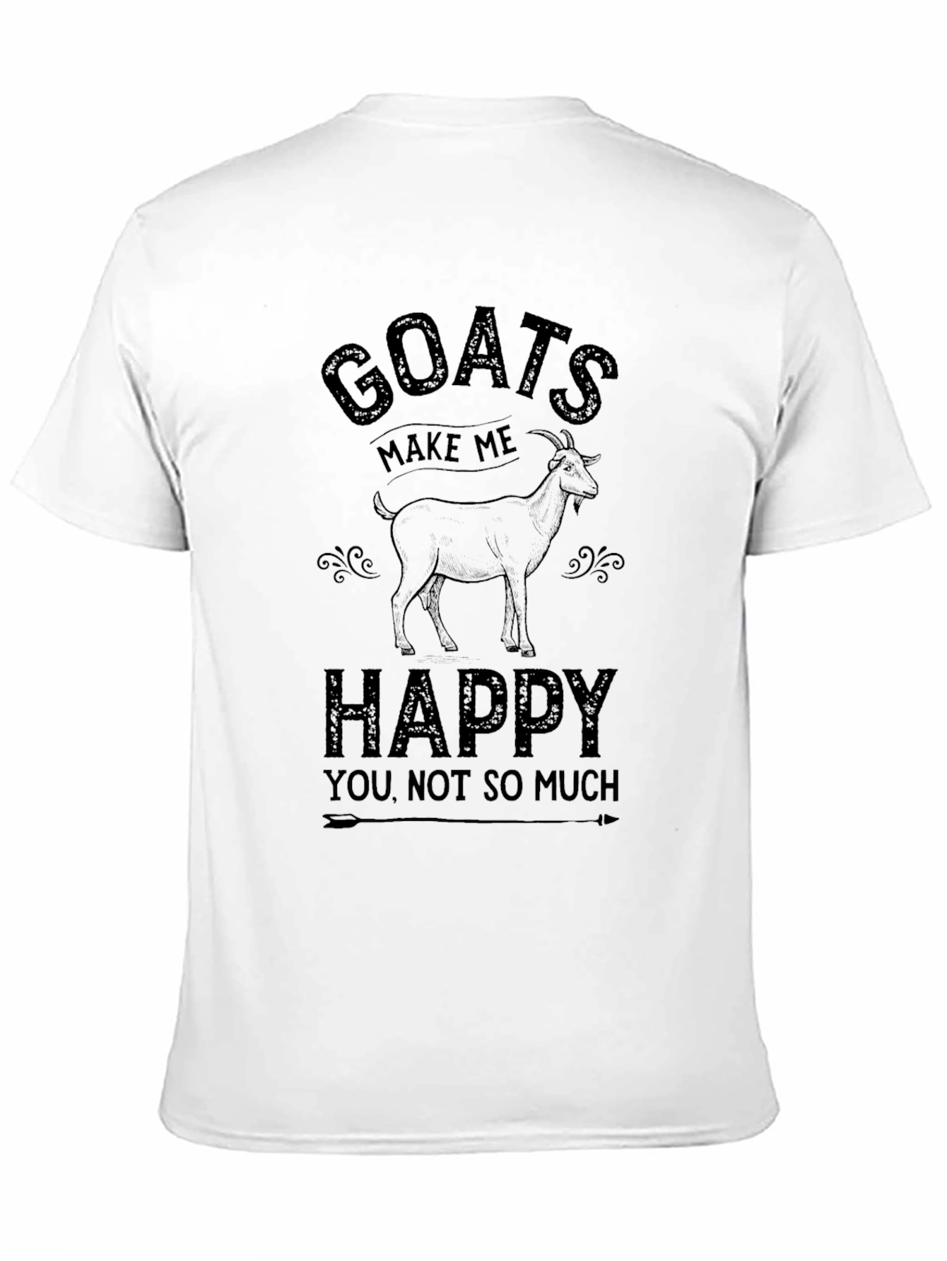 Goats Make Me Happy T-Shirt Black