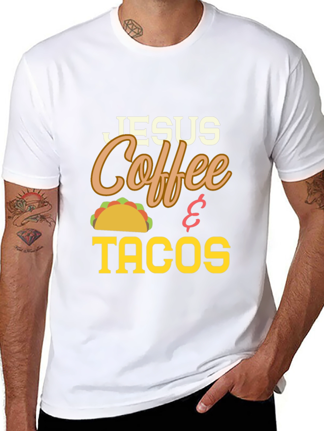 Jesus Coffee and Tacos Graphic Tee