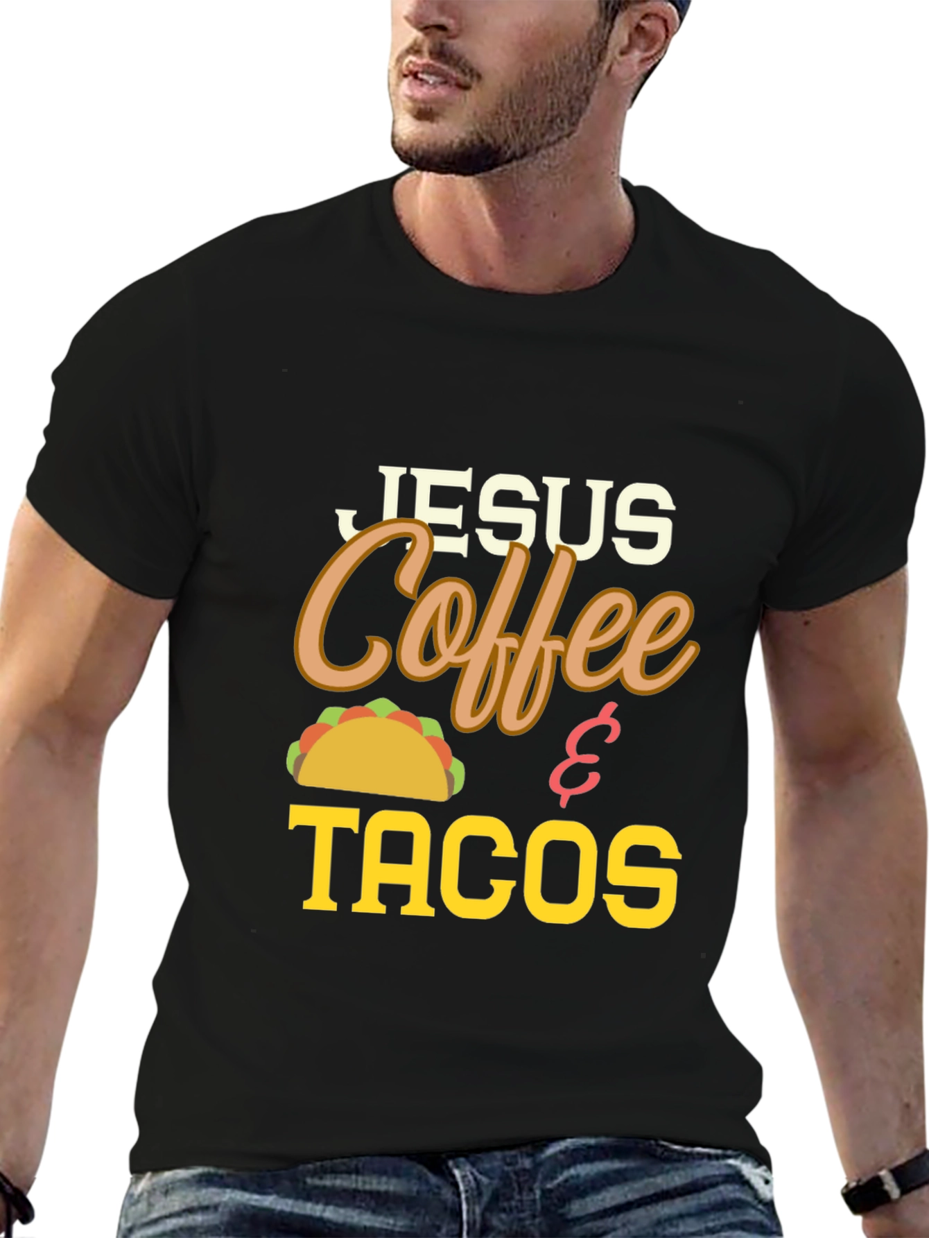 Jesus Coffee and Tacos Graphic Tee