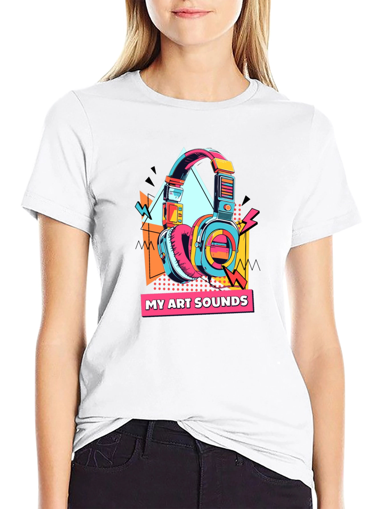 My Art Sounds T-Shirt - Retro 80s Headphones