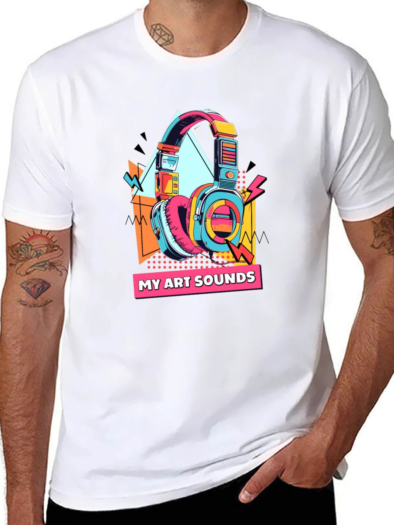 My Art Sounds T-Shirt - Retro 80s Headphones