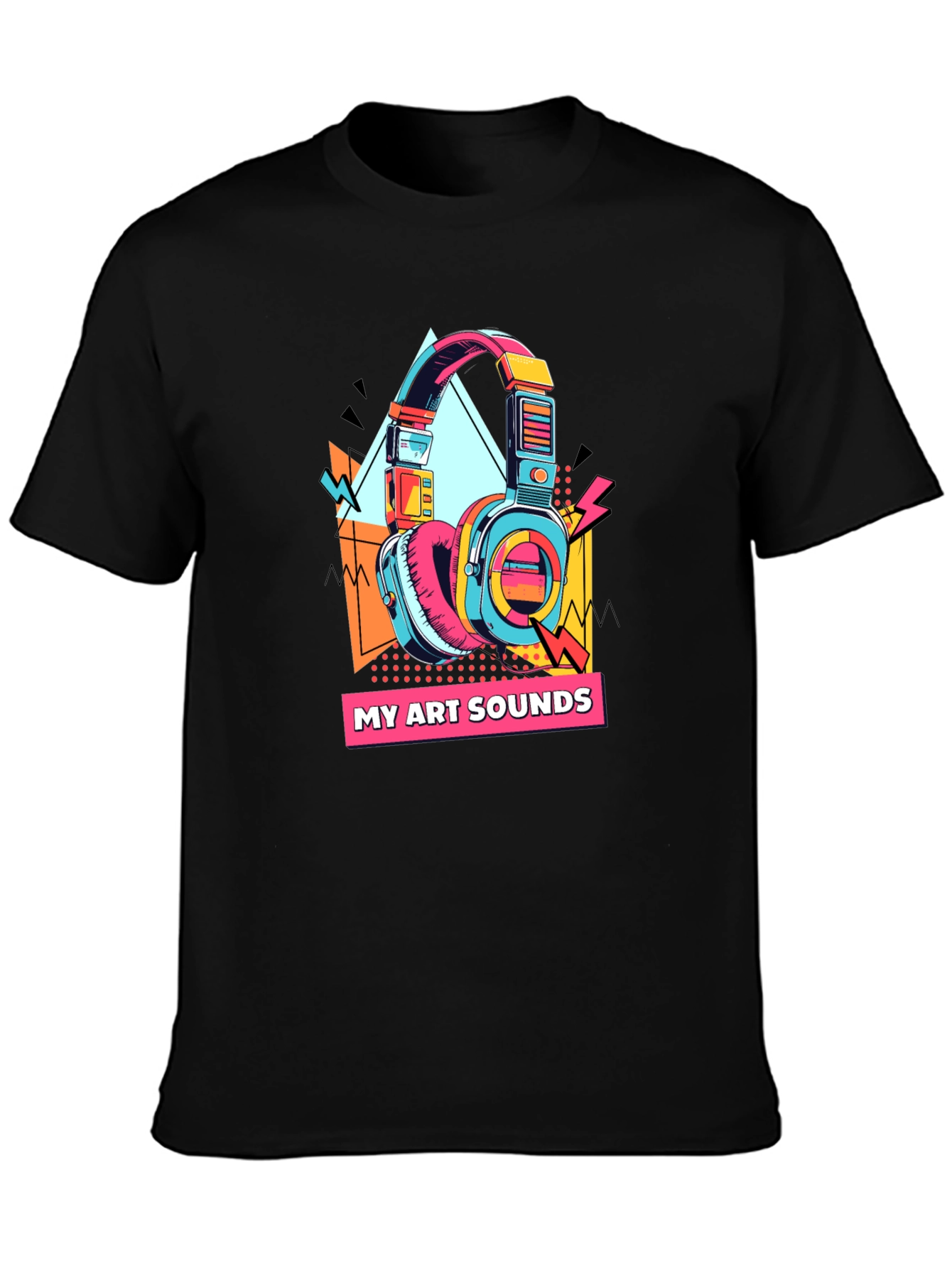 My Art Sounds T-Shirt - Retro 80s Headphones