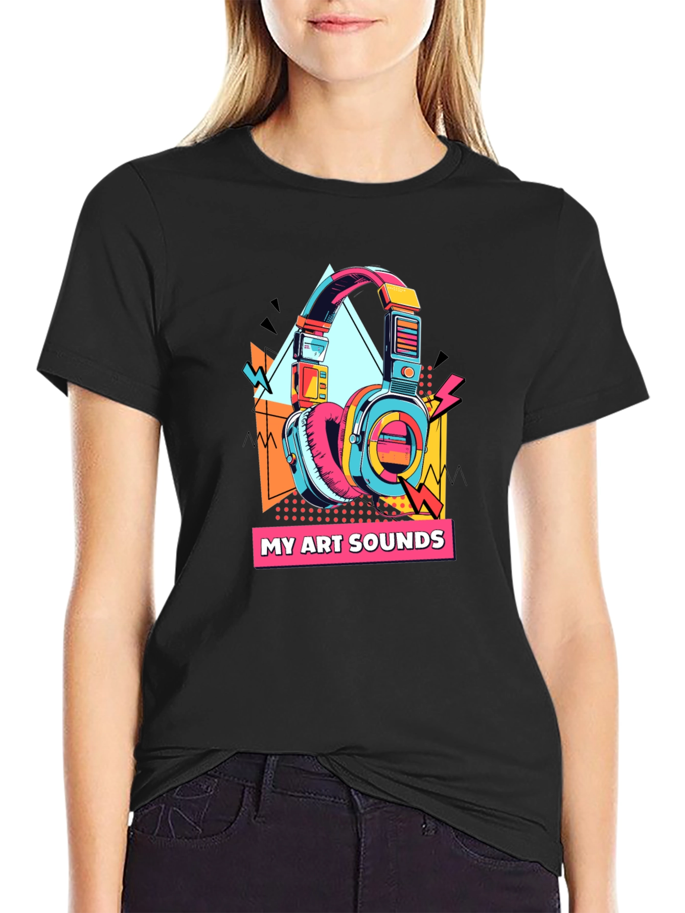My Art Sounds T-Shirt - Retro 80s Headphones