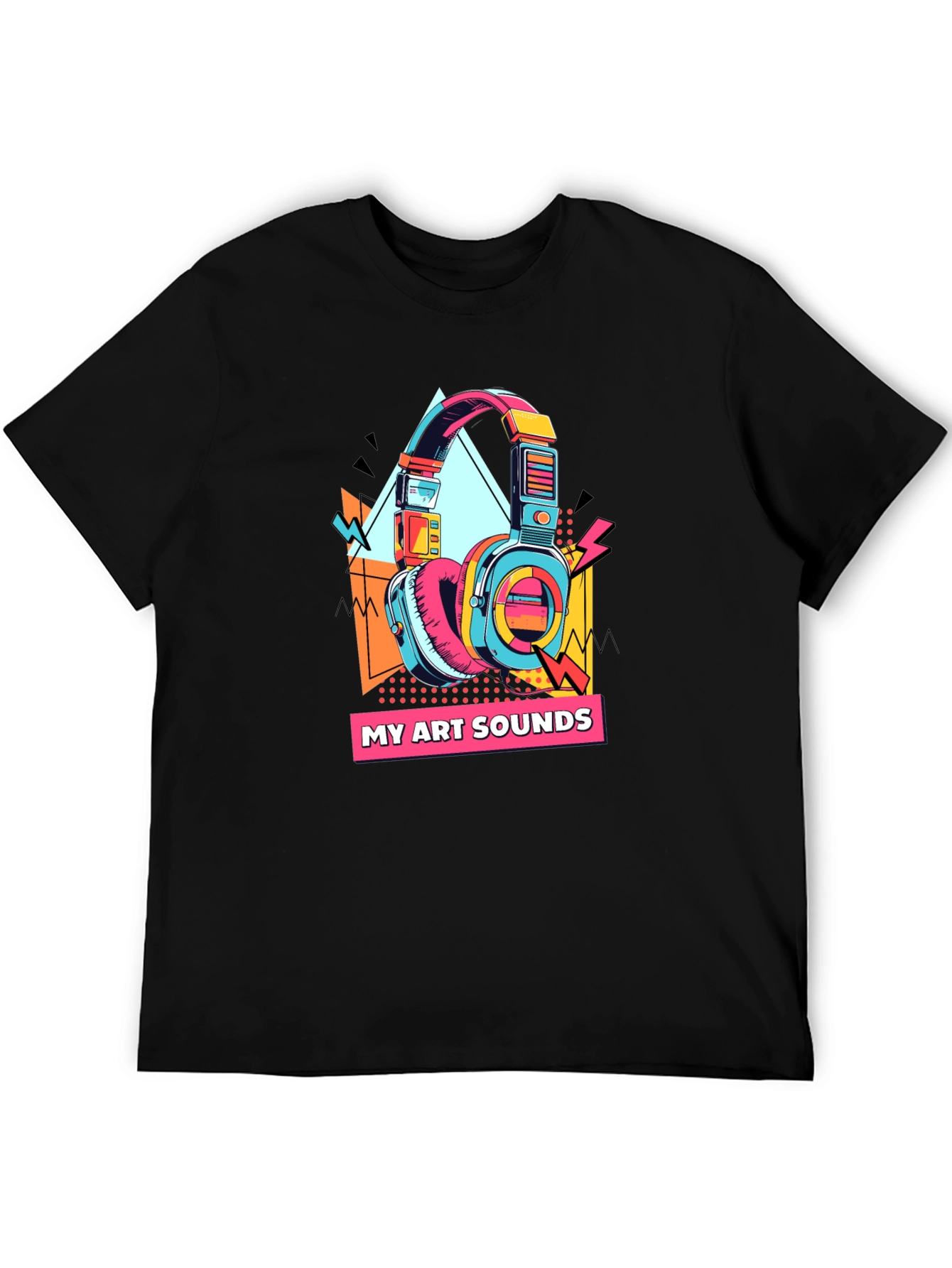 My Art Sounds T-Shirt - Retro 80s Headphones