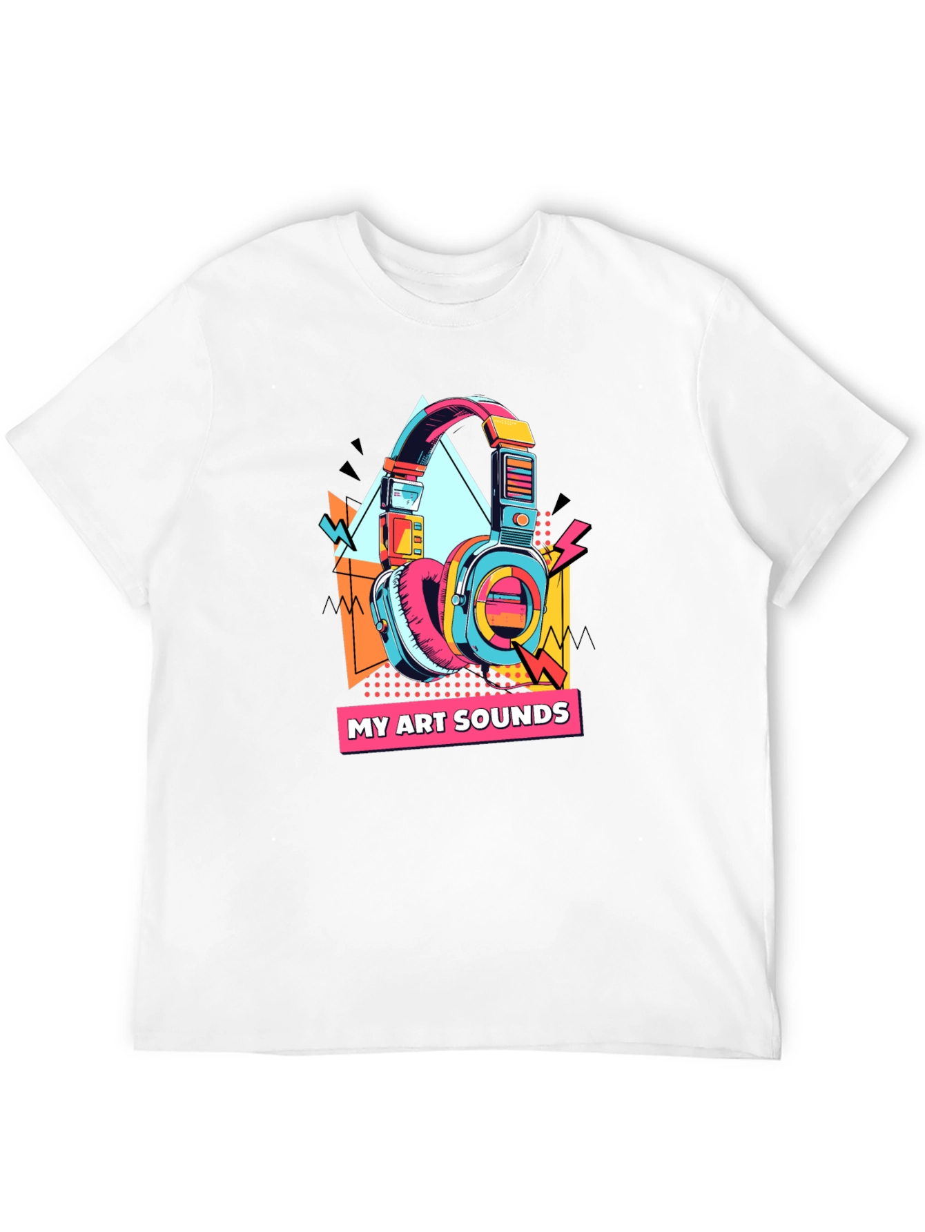 My Art Sounds T-Shirt - Retro 80s Headphones