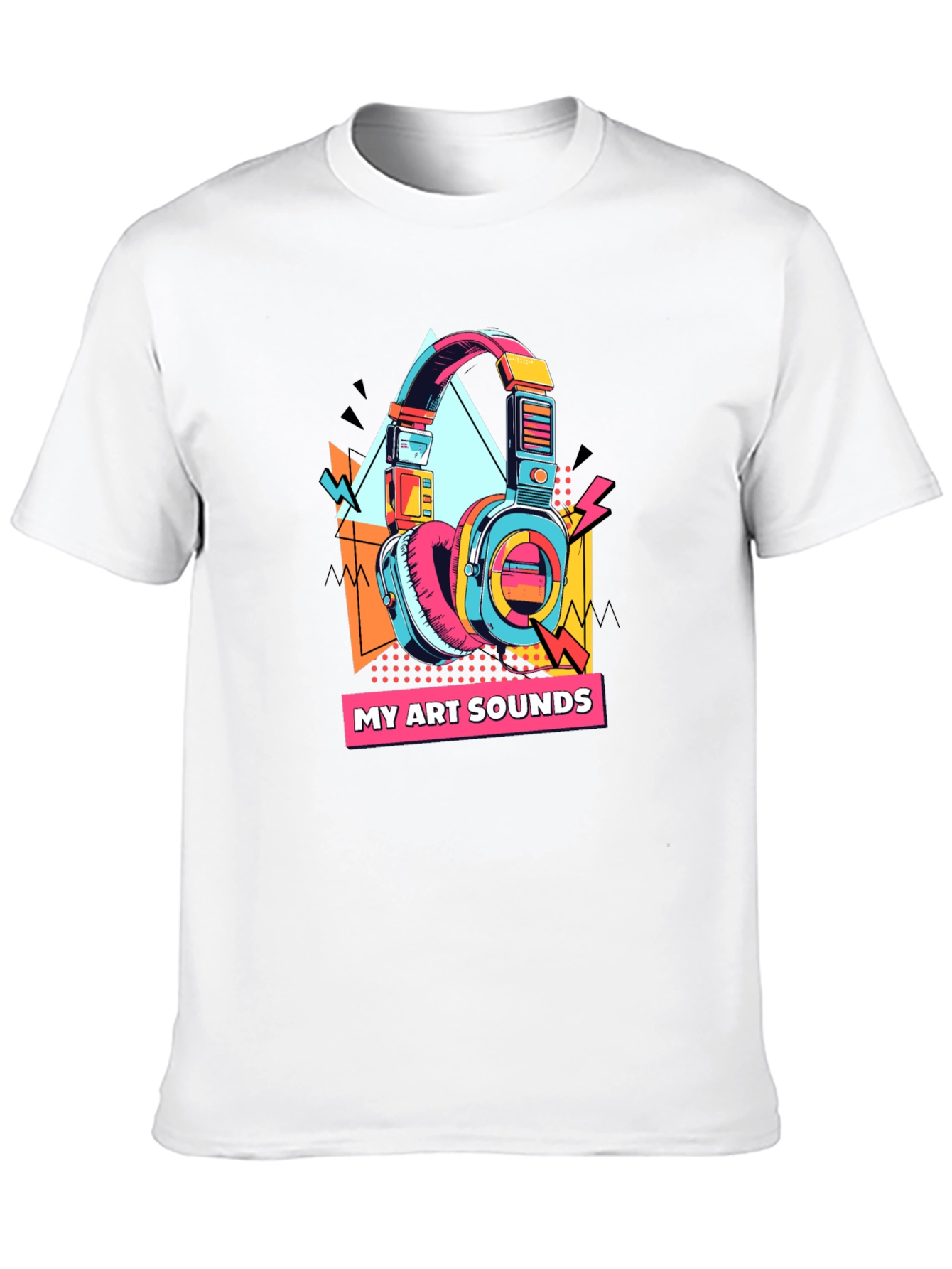 My Art Sounds T-Shirt - Retro 80s Headphones