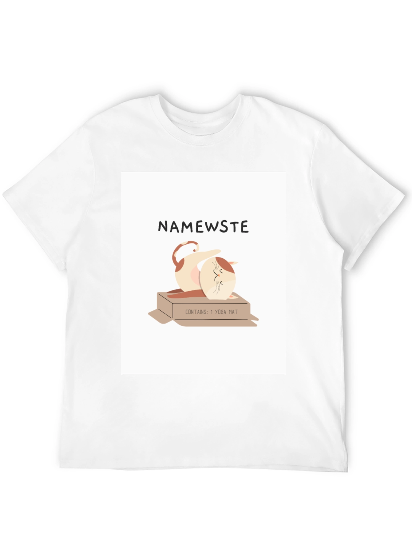 Namewste Yoga Cat T-Shirt - Relaxed Fit Cotton Tee