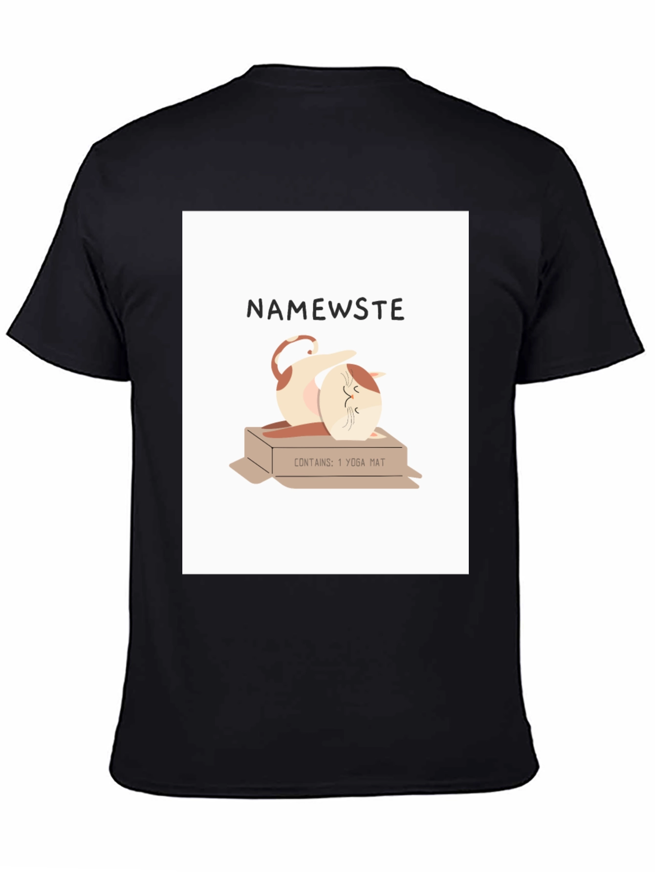 Namewste Yoga Cat T-Shirt - Relaxed Fit Cotton Tee
